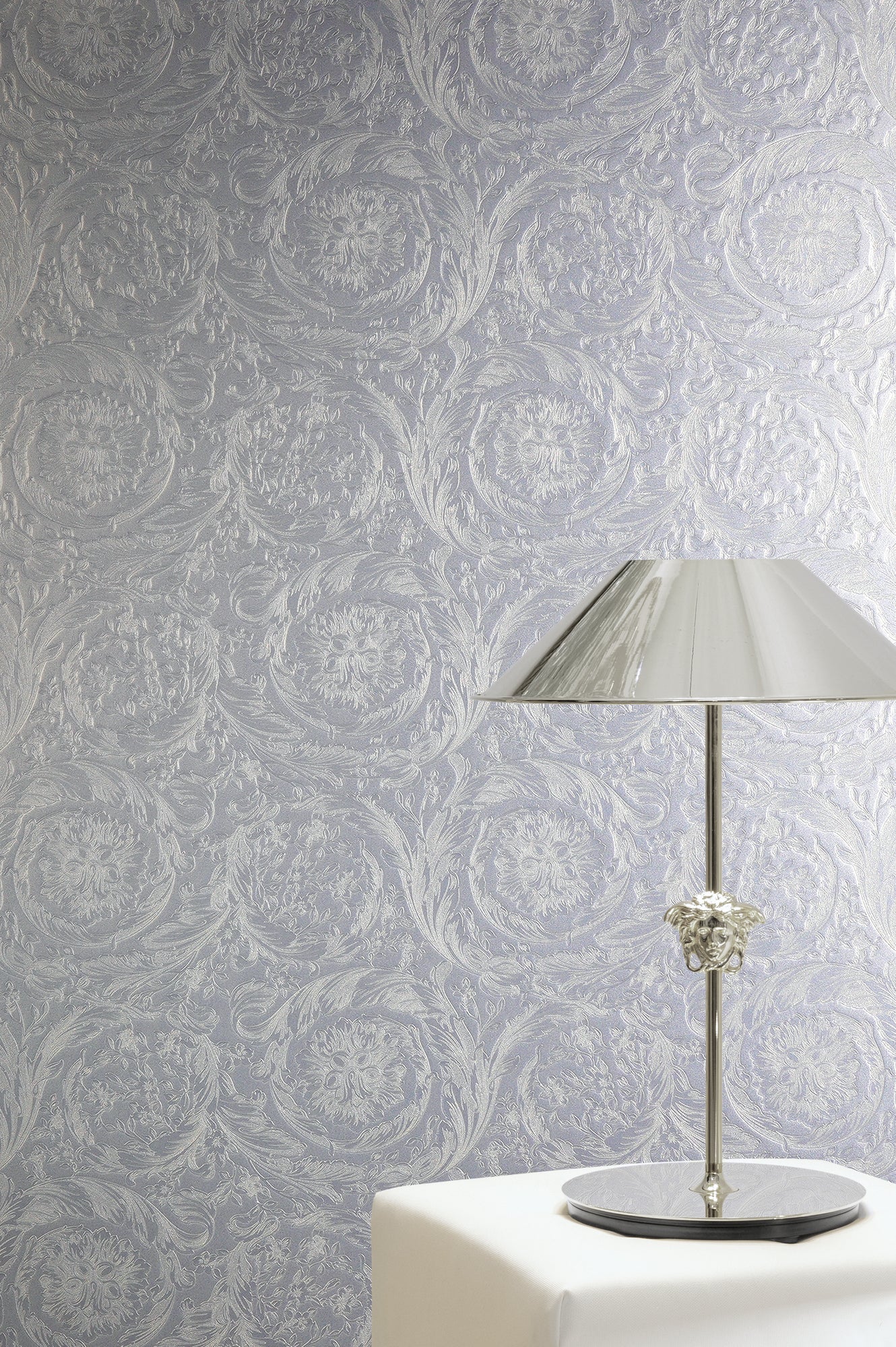 Versace 6-Vliestapete Vinyltapete Silber Floral