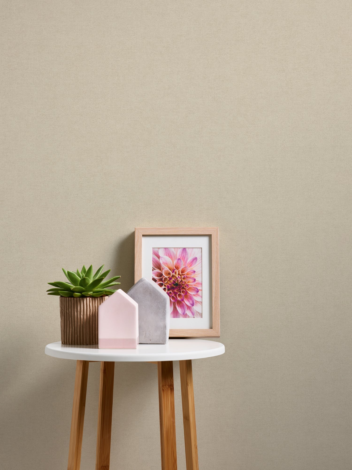 Hochwertige Vliestapete Beige Unitapete
