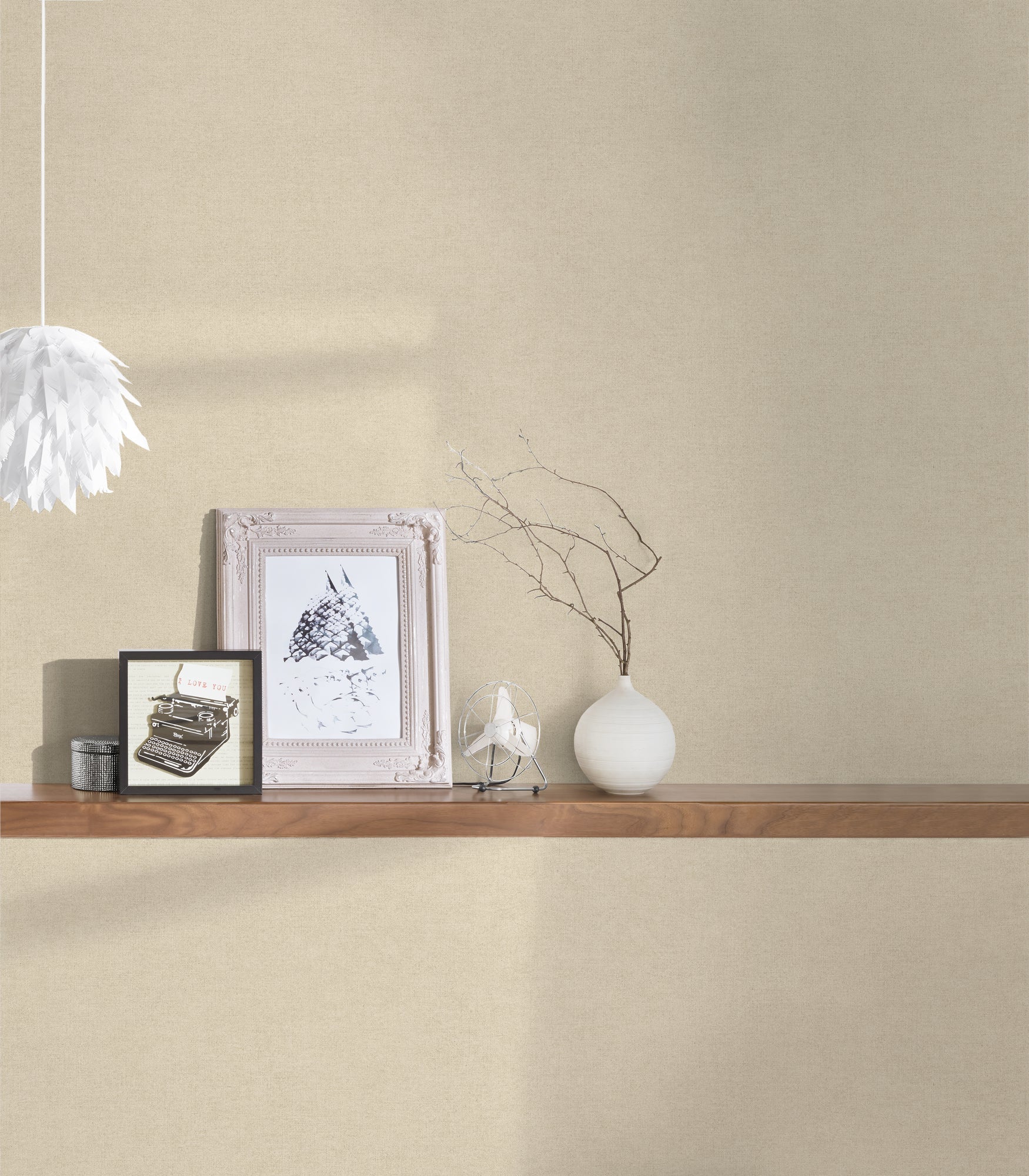 Hochwertige Vliestapete Beige Unitapete