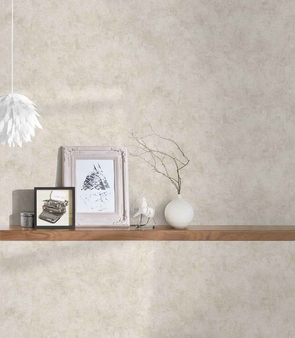 Hochwertige Vliestapete Creme Unitapete