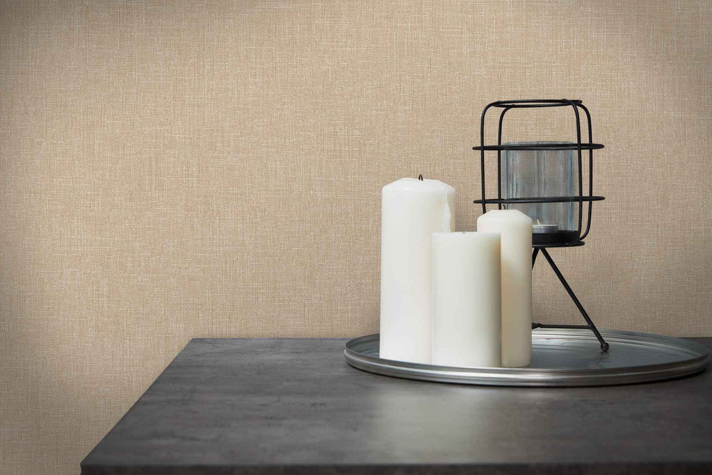 Hochwertige Vliestapete Beige Unitapete