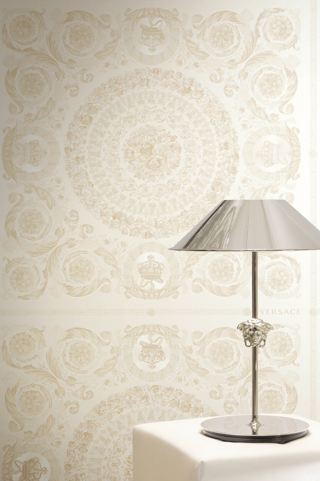 Versace 6-Vliestapete Vinyltapete Beige Versace-logo