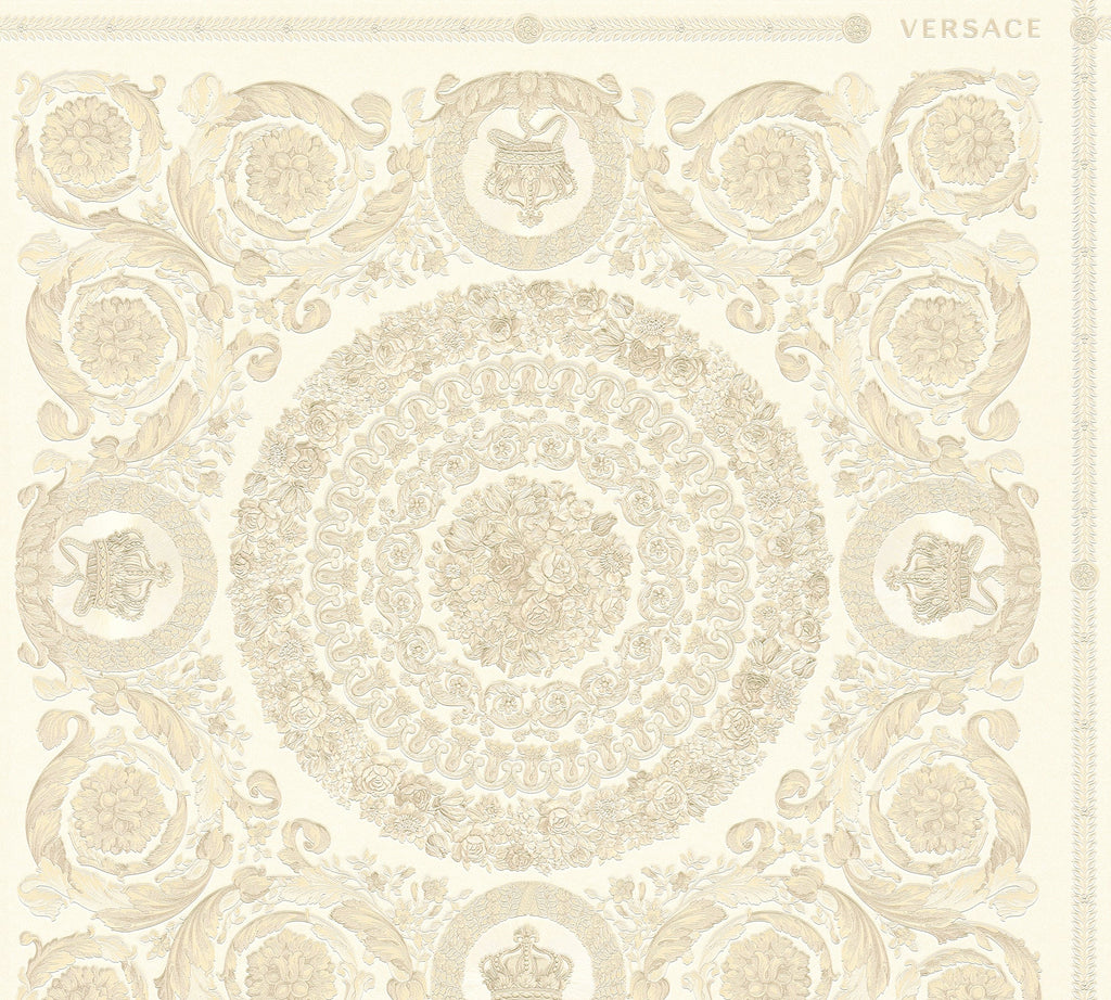 Versace 6-Vliestapete Vinyltapete Beige Versace-logo