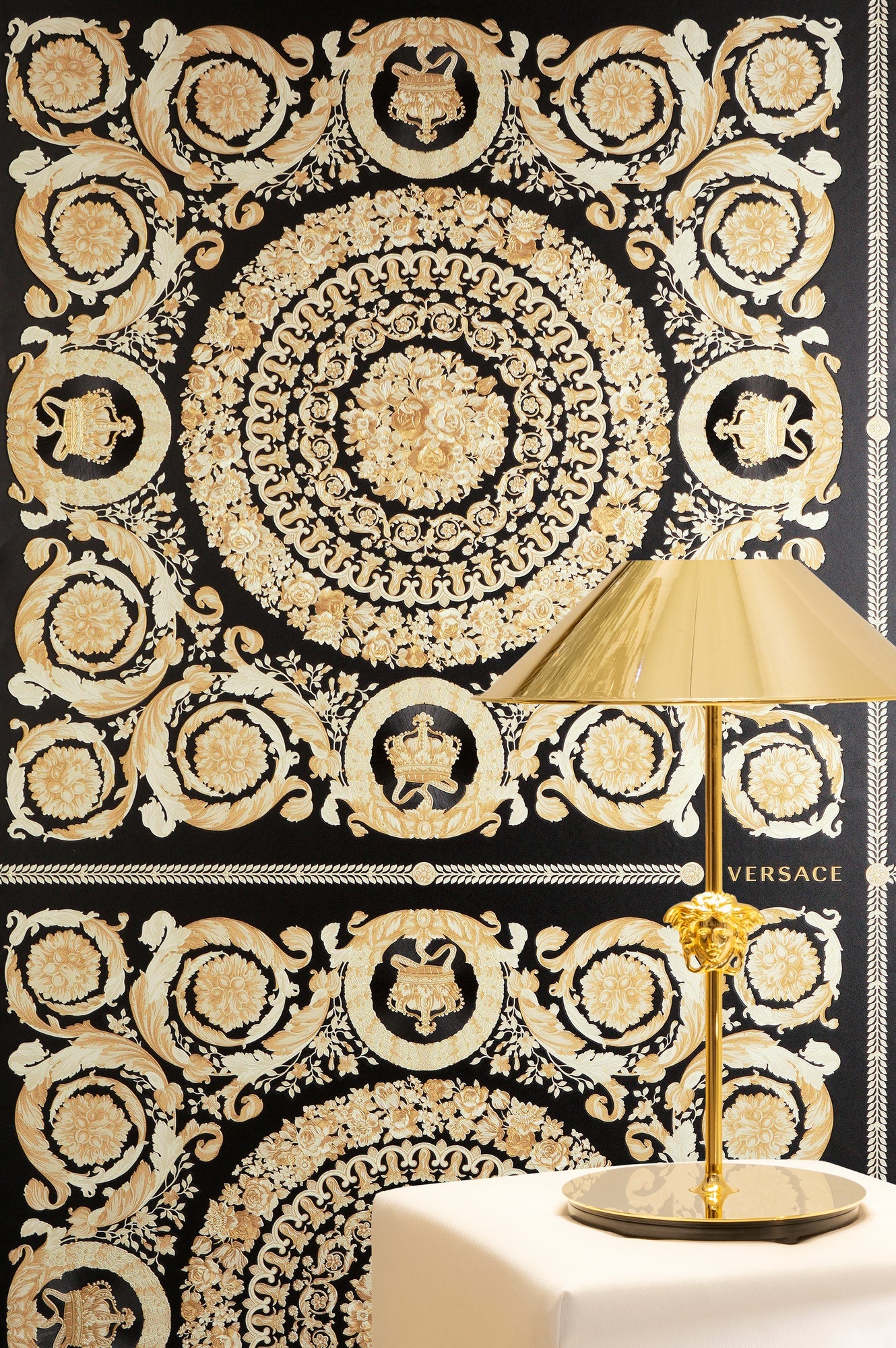 Versace 6-Vliestapete Vinyltapete Schwarz Versace-logo
