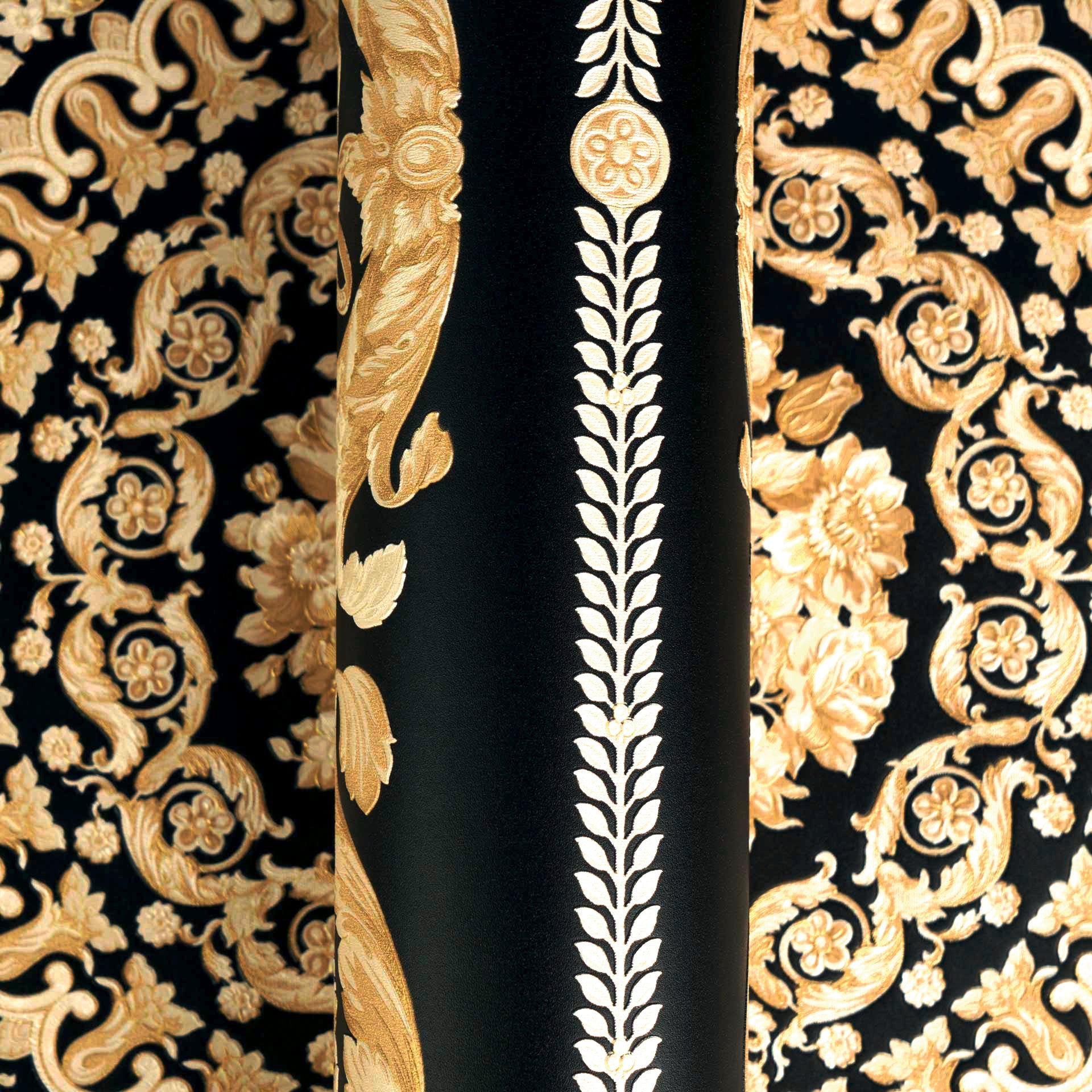 Versace 6-Vliestapete Vinyltapete Schwarz Versace-logo
