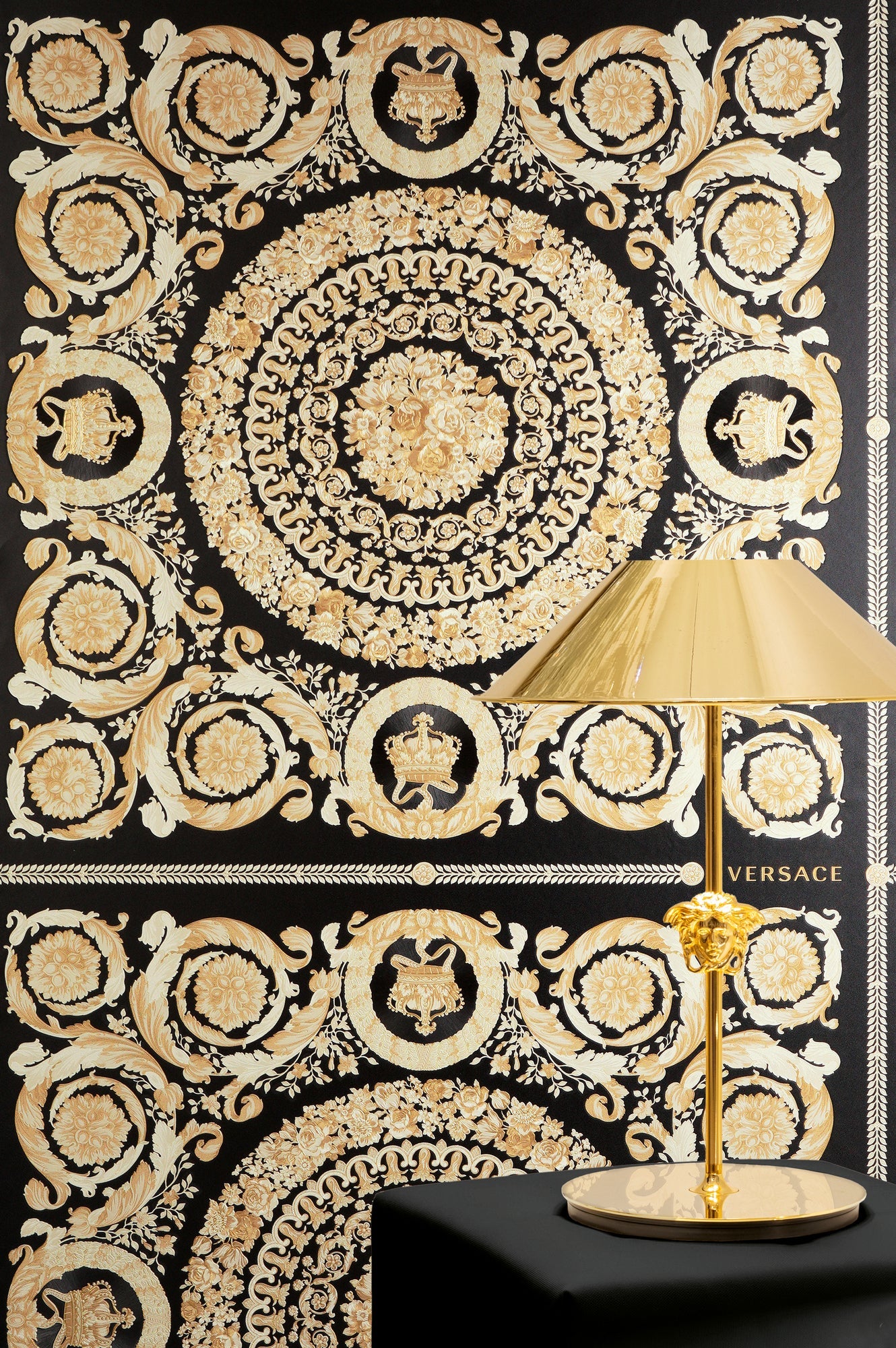 Versace 6-Vliestapete Vinyltapete Schwarz Versace-logo