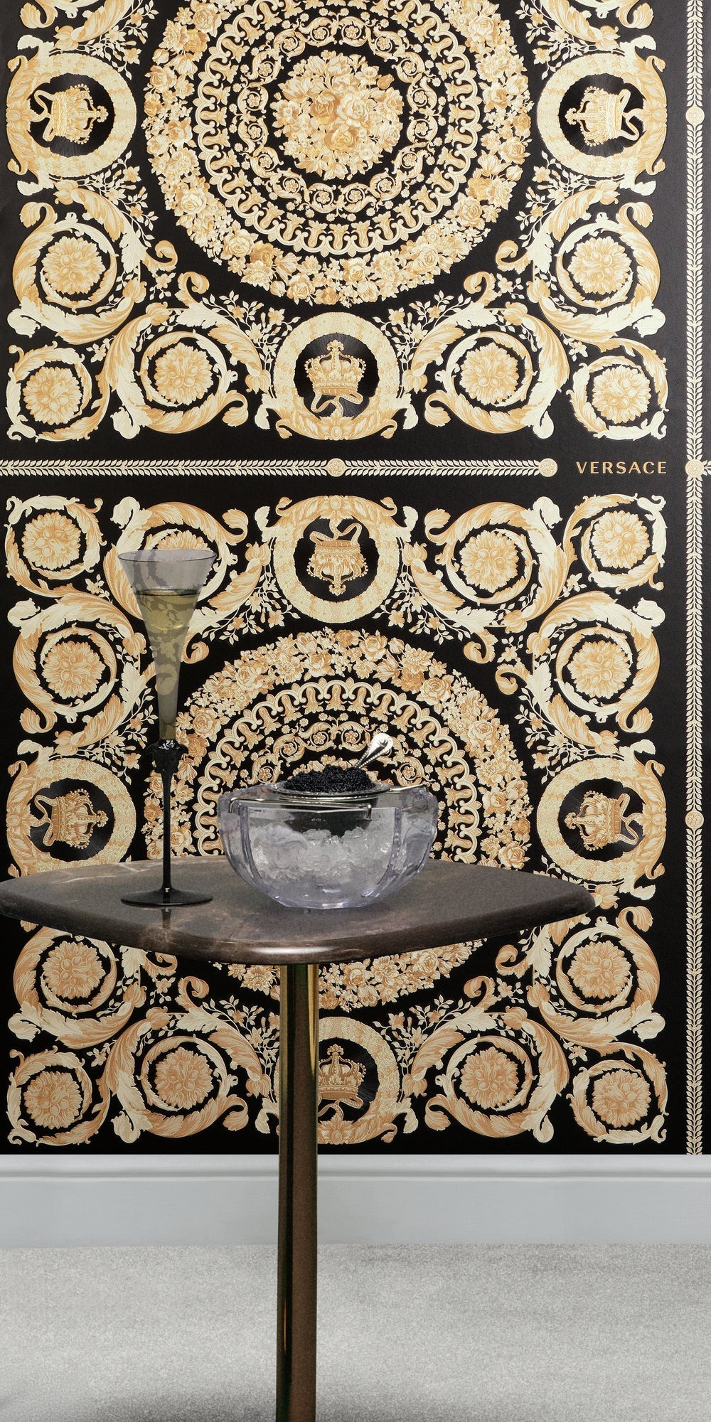 Versace 6-Vliestapete Vinyltapete Schwarz Versace-logo