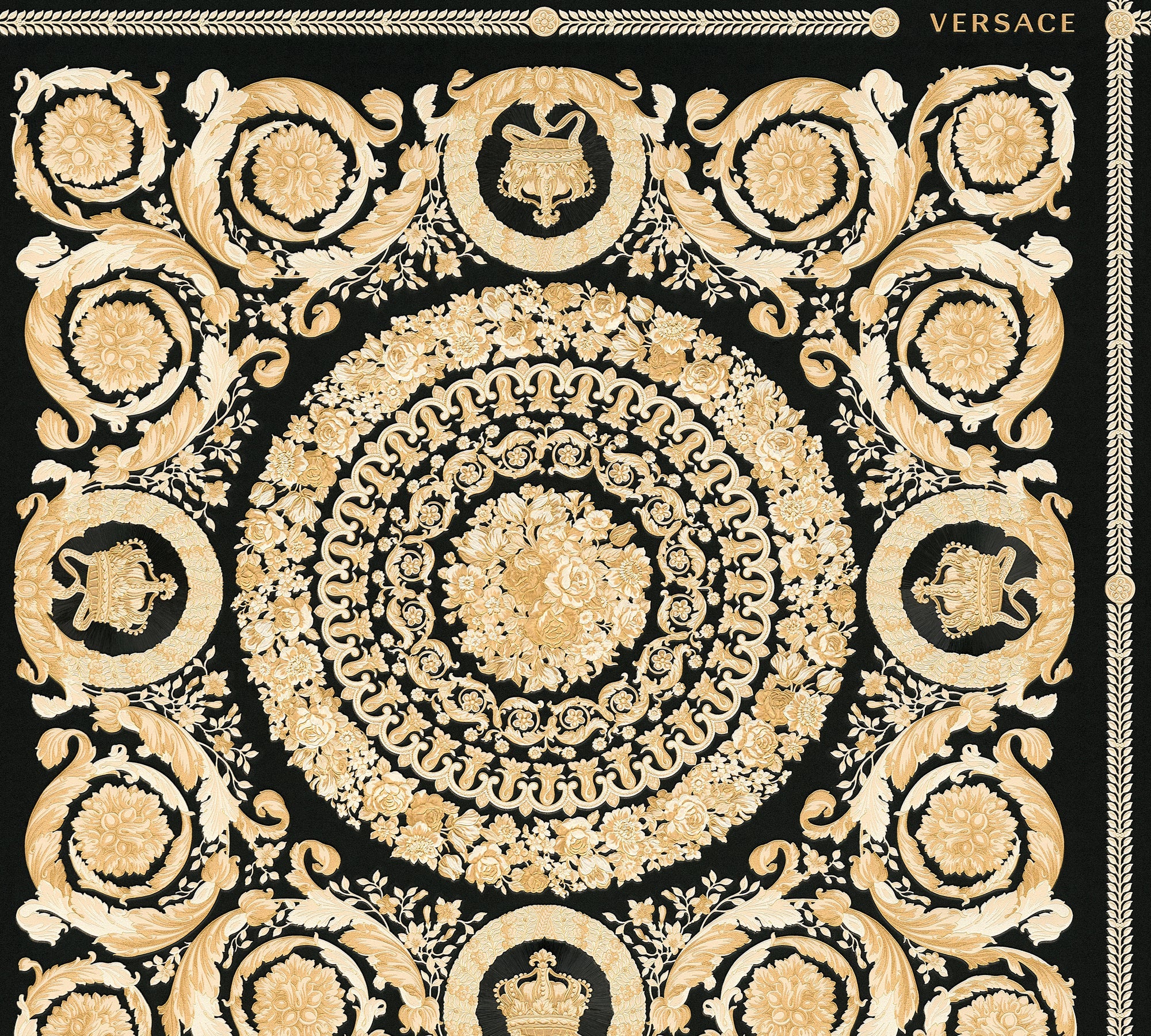 Versace 6-Vliestapete Vinyltapete Schwarz Versace-logo