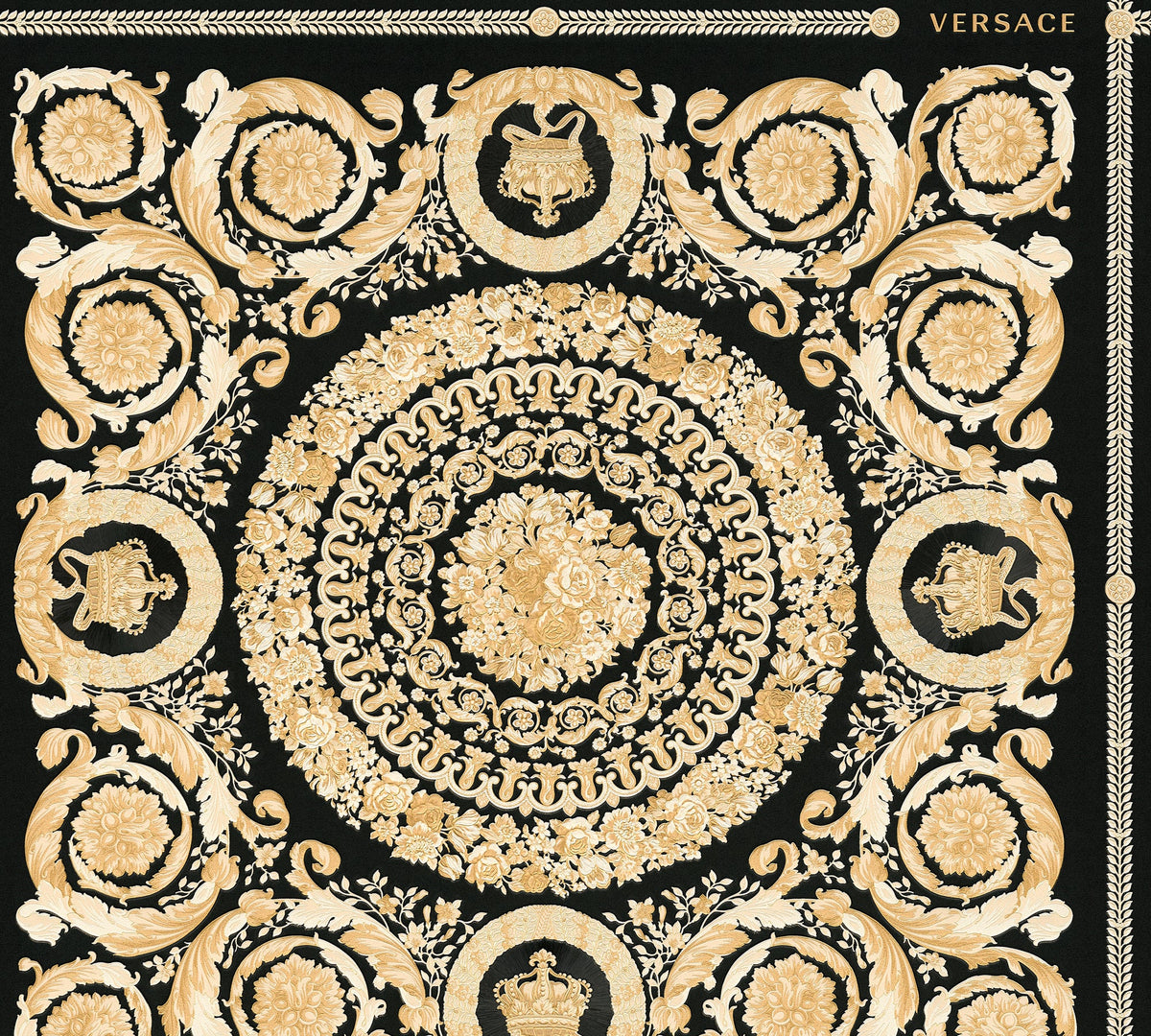 Papel pintado vinílico Versace 6 negro logotipo icónico de Versace - Matex - Imagen 9