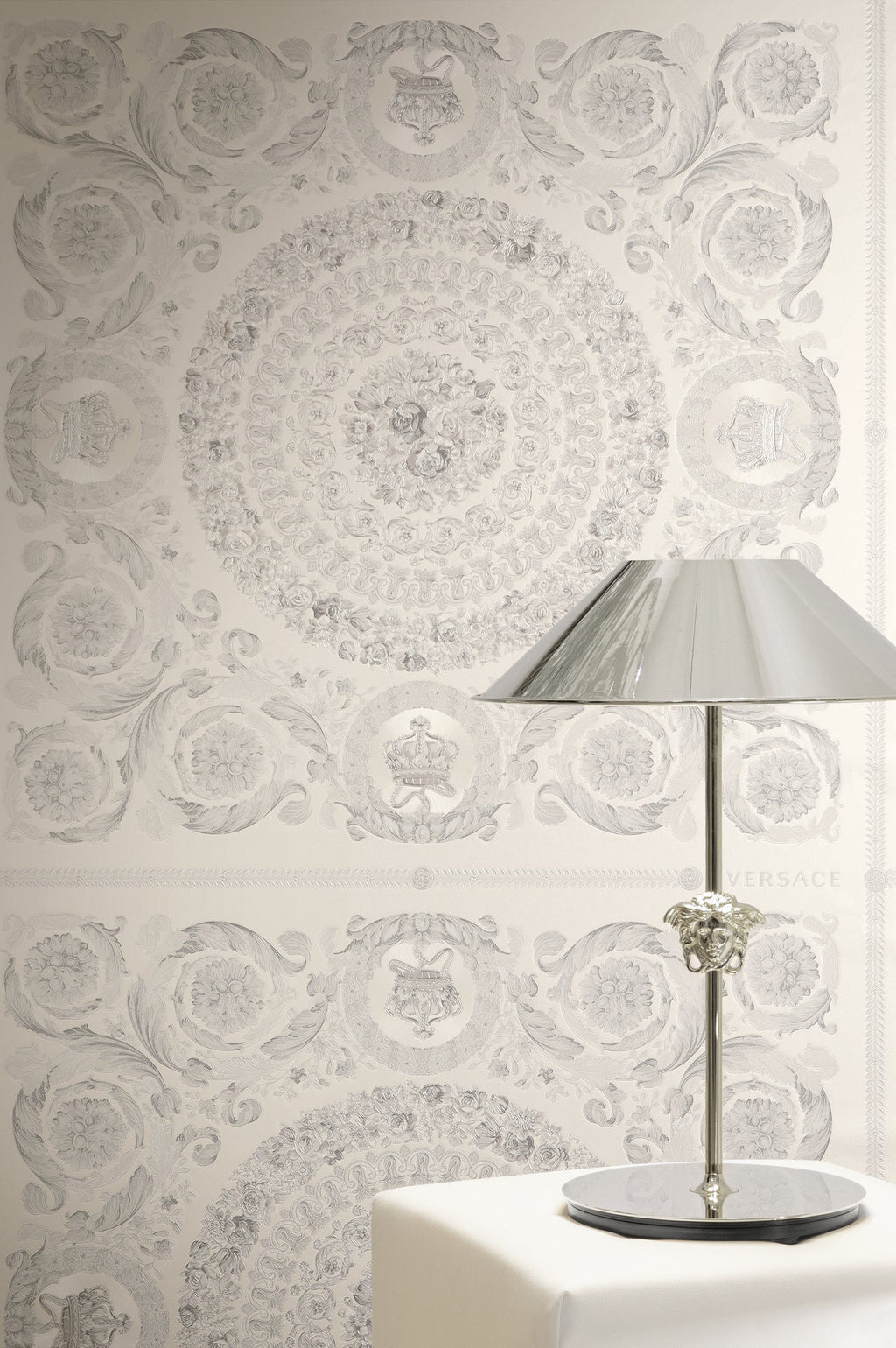 Versace 6-Vliestapete Vinyltapete Grau Versace-logo