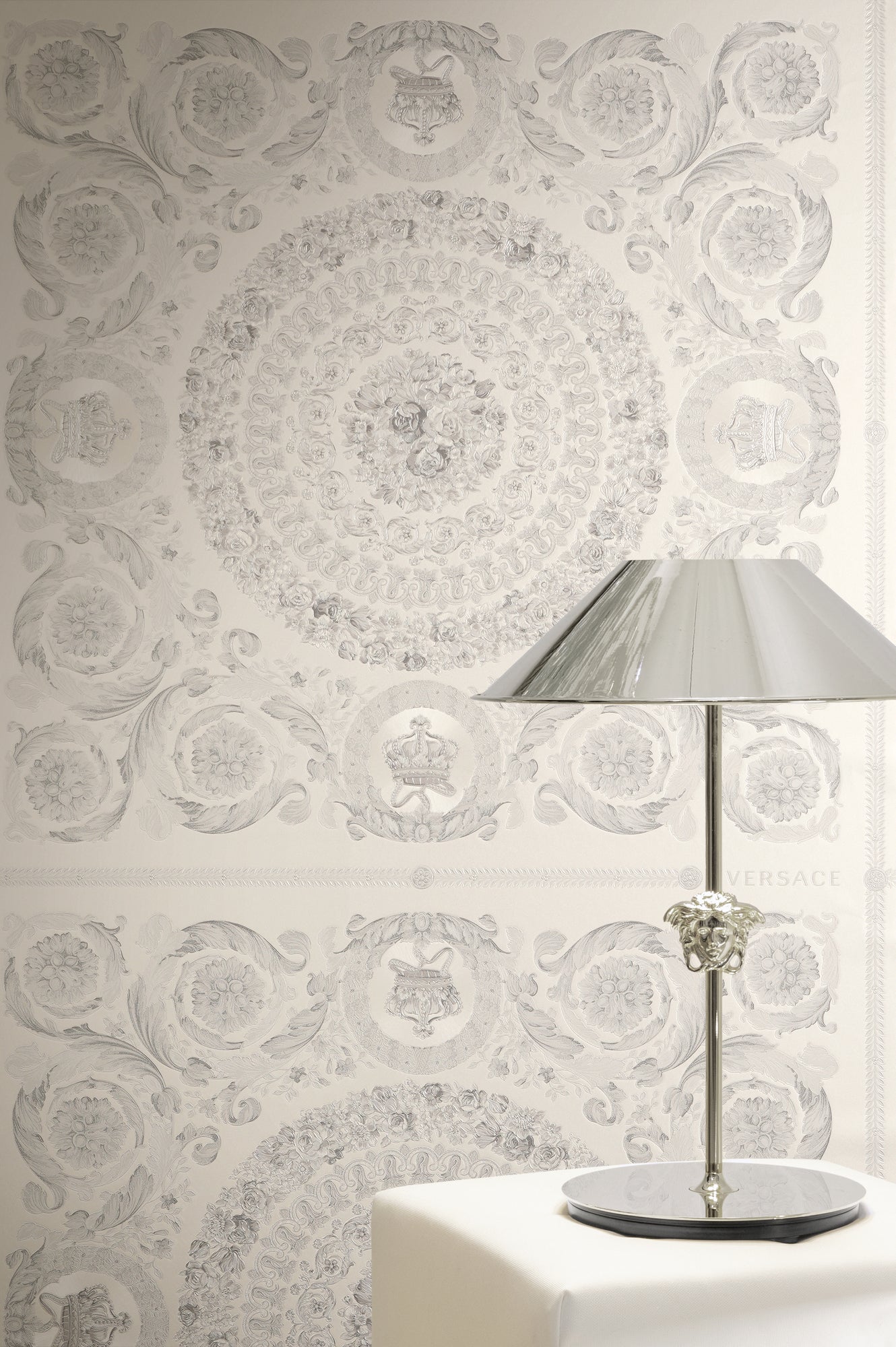 Versace 6-Vliestapete Vinyltapete Grau Versace-logo