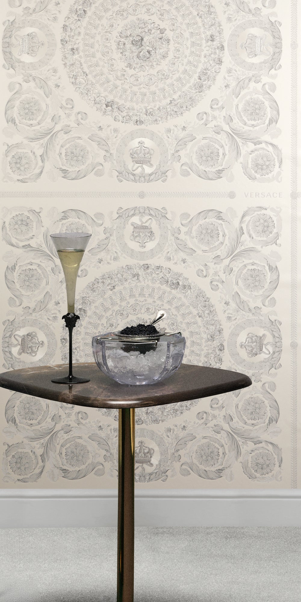 Versace 6-Vliestapete Vinyltapete Grau Versace-logo
