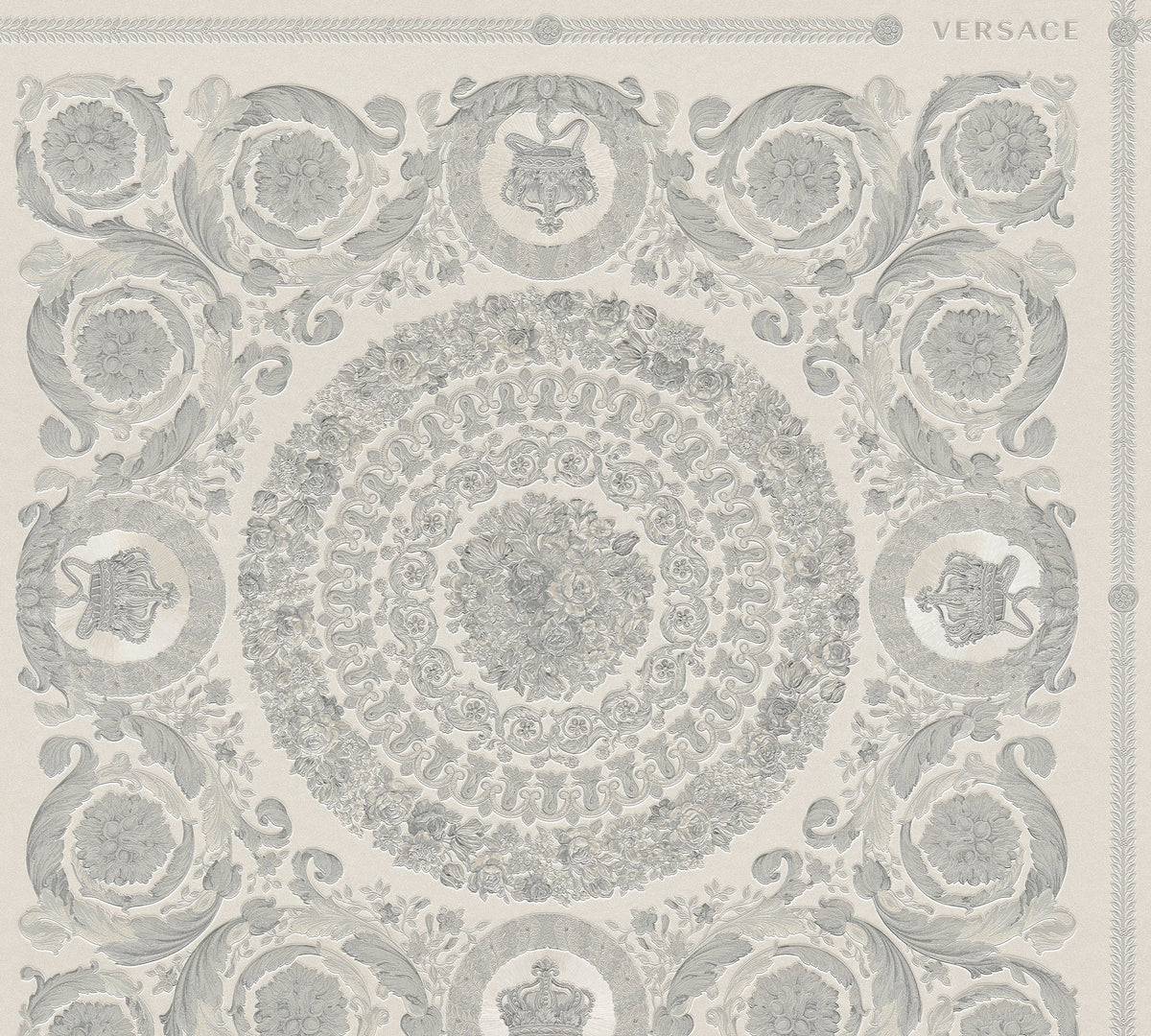 Papel pintado vinílico Versace 6 gris logotipo icónico de Versace - Matex - Imagen 7
