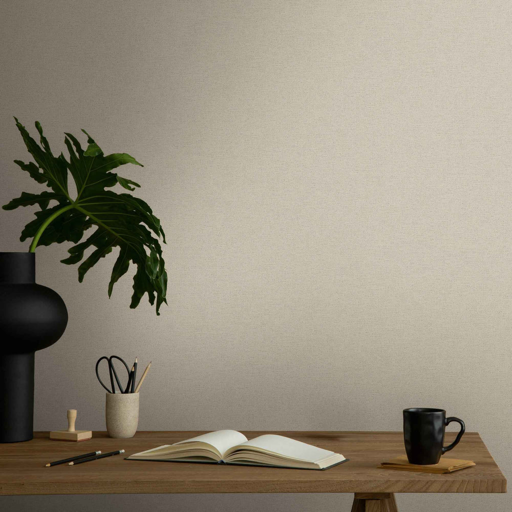 Hochwertige Vliestapete Beige Unitapete