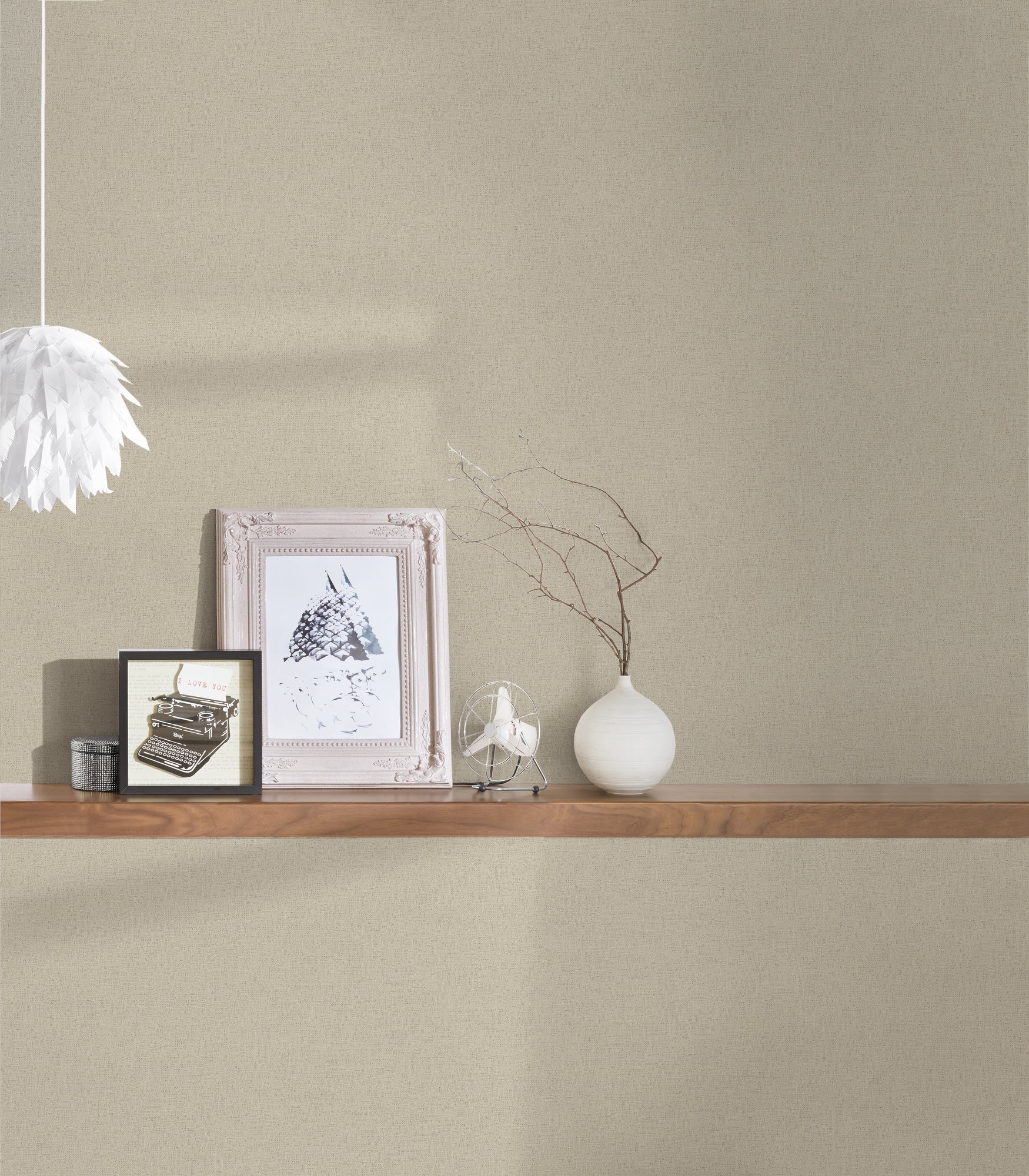 Hochwertige Vliestapete Beige Unitapete