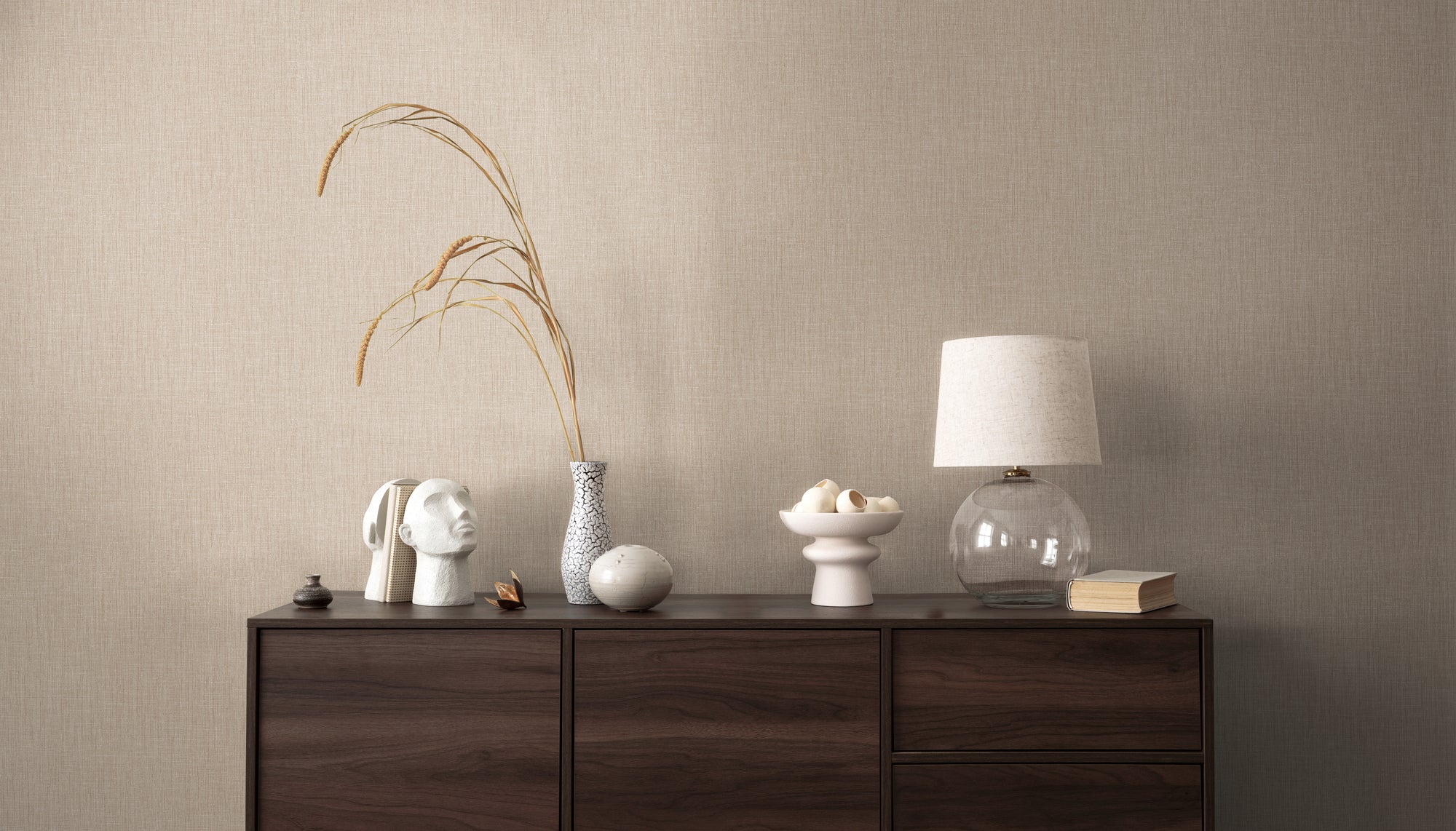 Hochwertige Vliestapete Beige Unitapete