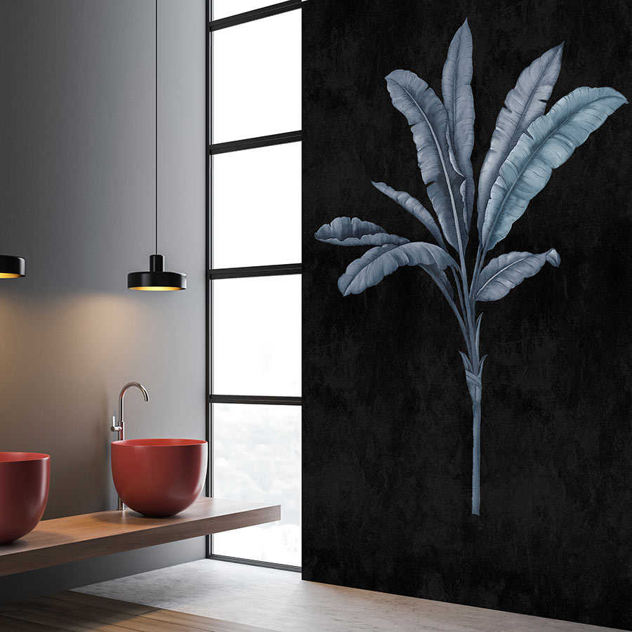 Fotomural Walls by Patel - Fiji 2 - wall mural black with blue grey palm tree motif