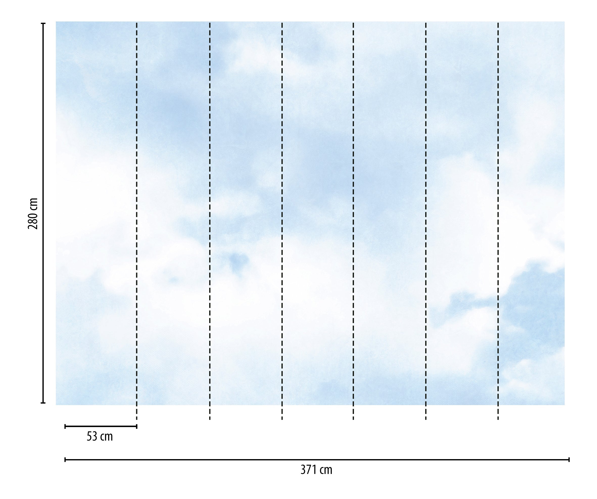 Hochwertige Fototapete Blau Wolken