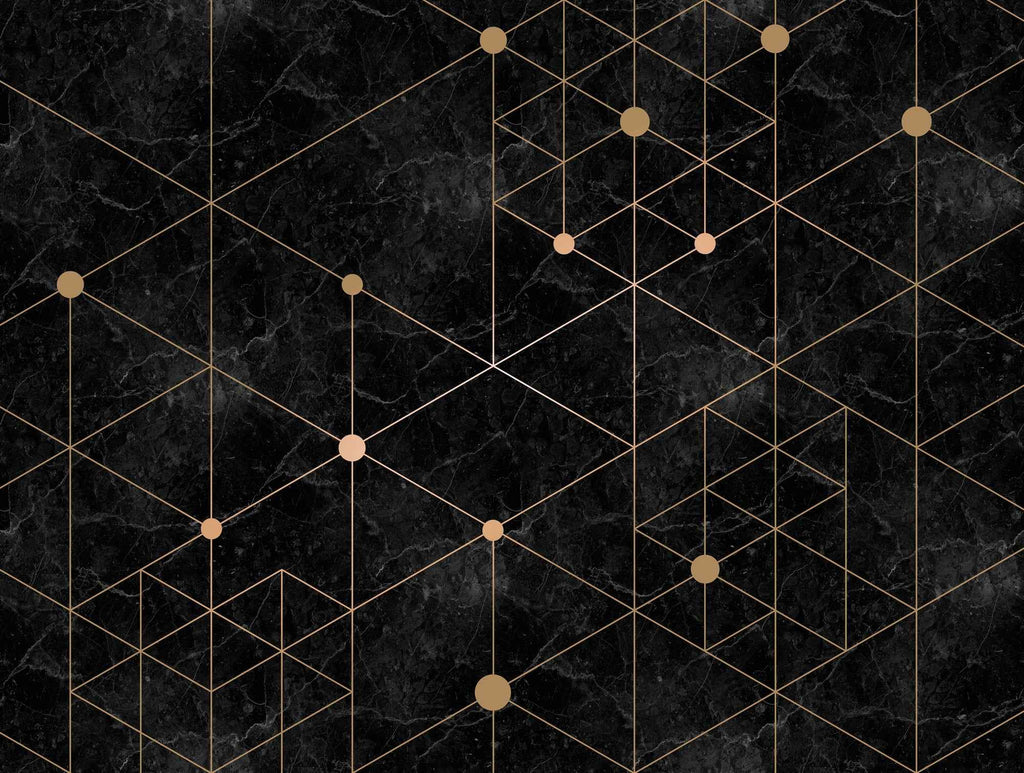 Hochwertige Fototapete Gold Geometrisch
