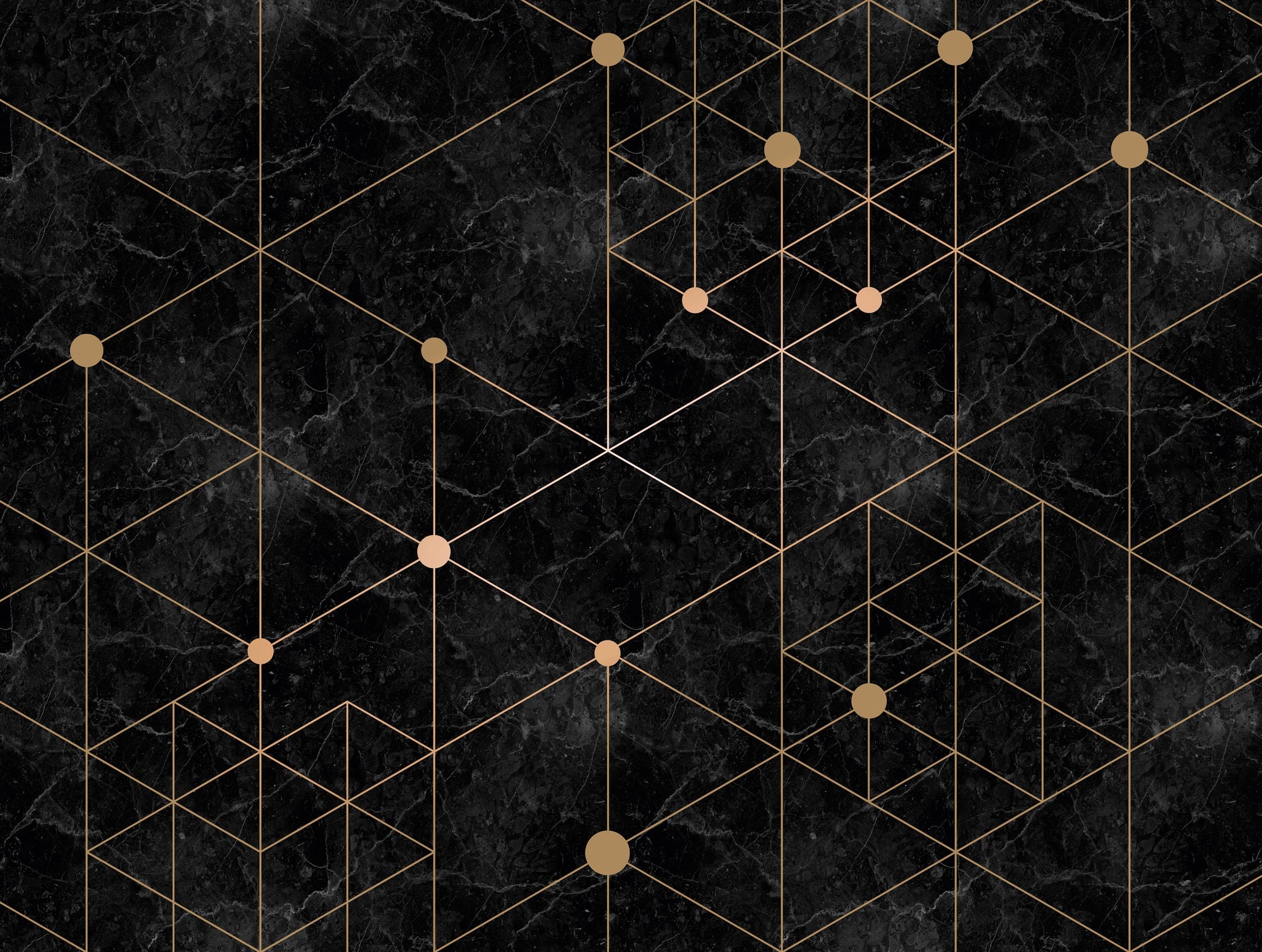Hochwertige Fototapete Gold Geometrisch