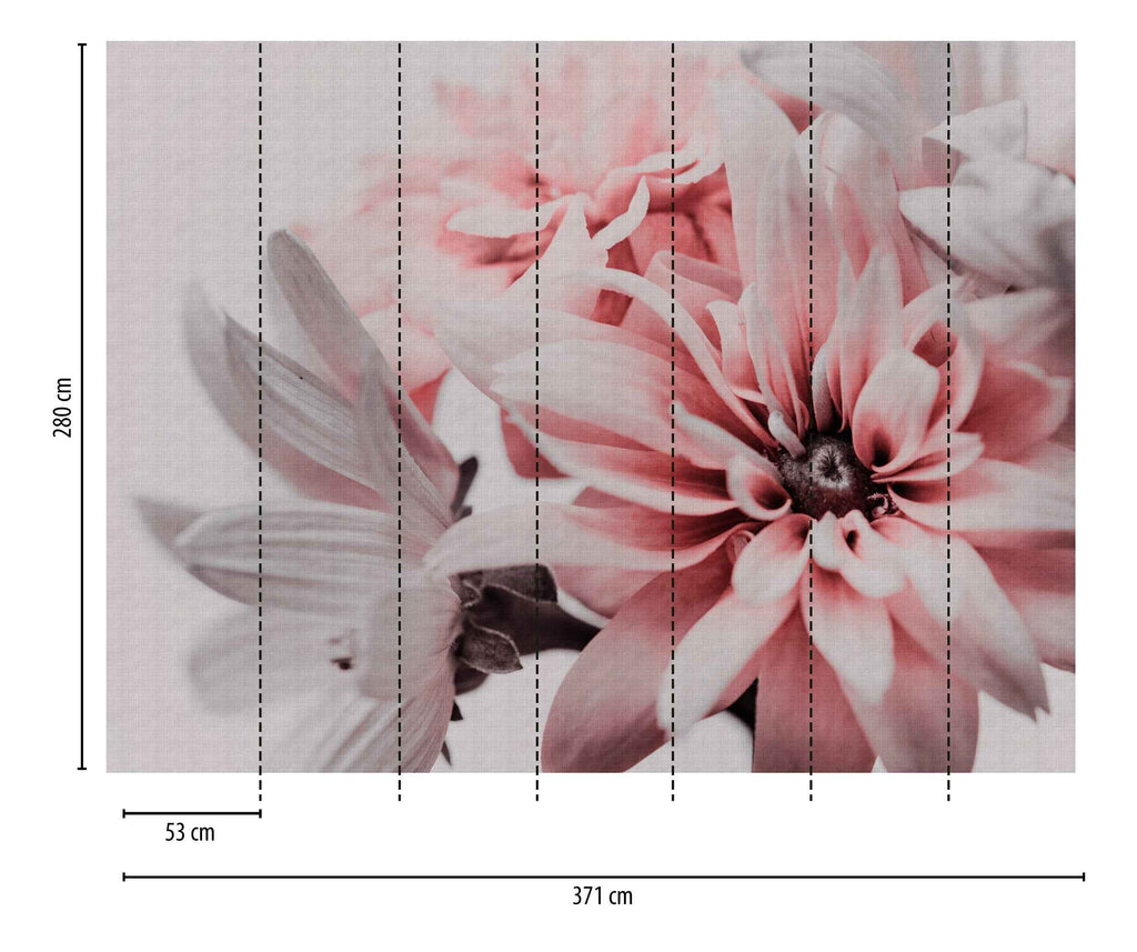 Hochwertige Fototapete Rosa Floral