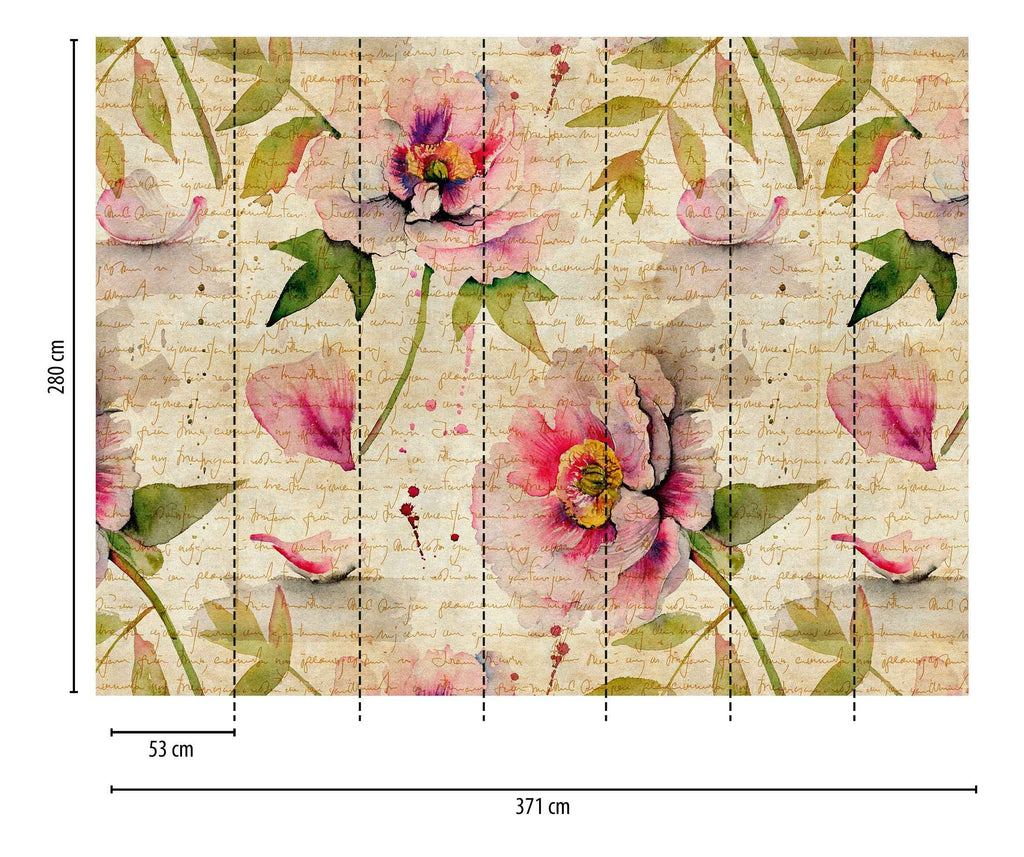 Hochwertige Fototapete Beige Floral