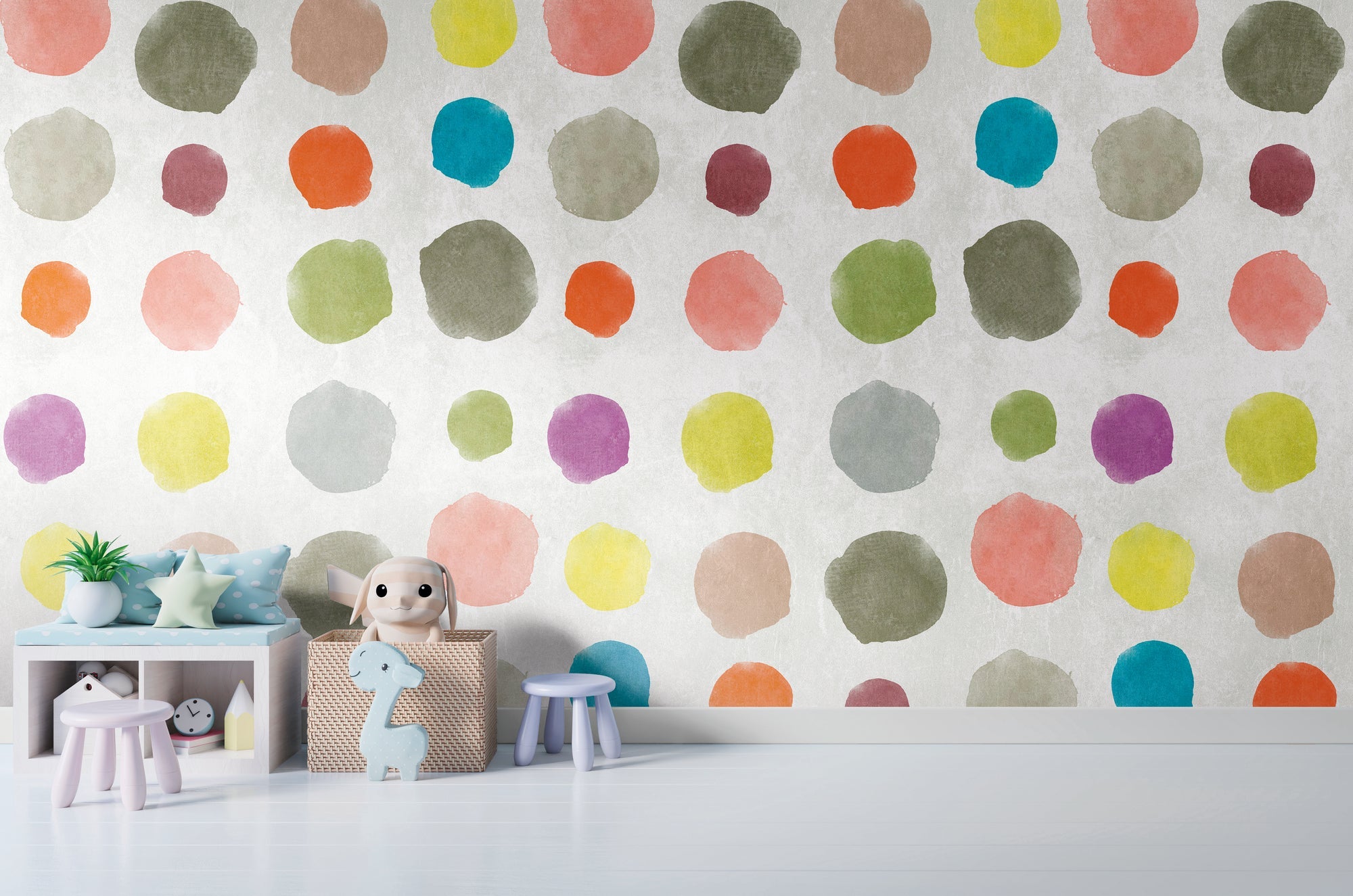 Hochwertige Fototapete Bunt Punkte