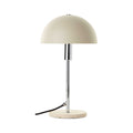 Lámpara de sobremesa con pantalla semiesférica - Diseño elegante con detalles cromados 20,3cm diámetro x 35,5cm altura - Beige, plata