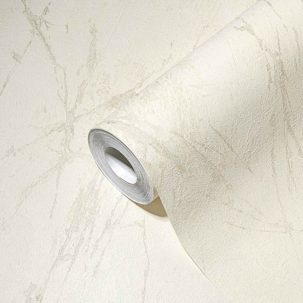 Hochwertige Vliestapete Creme Marmor
