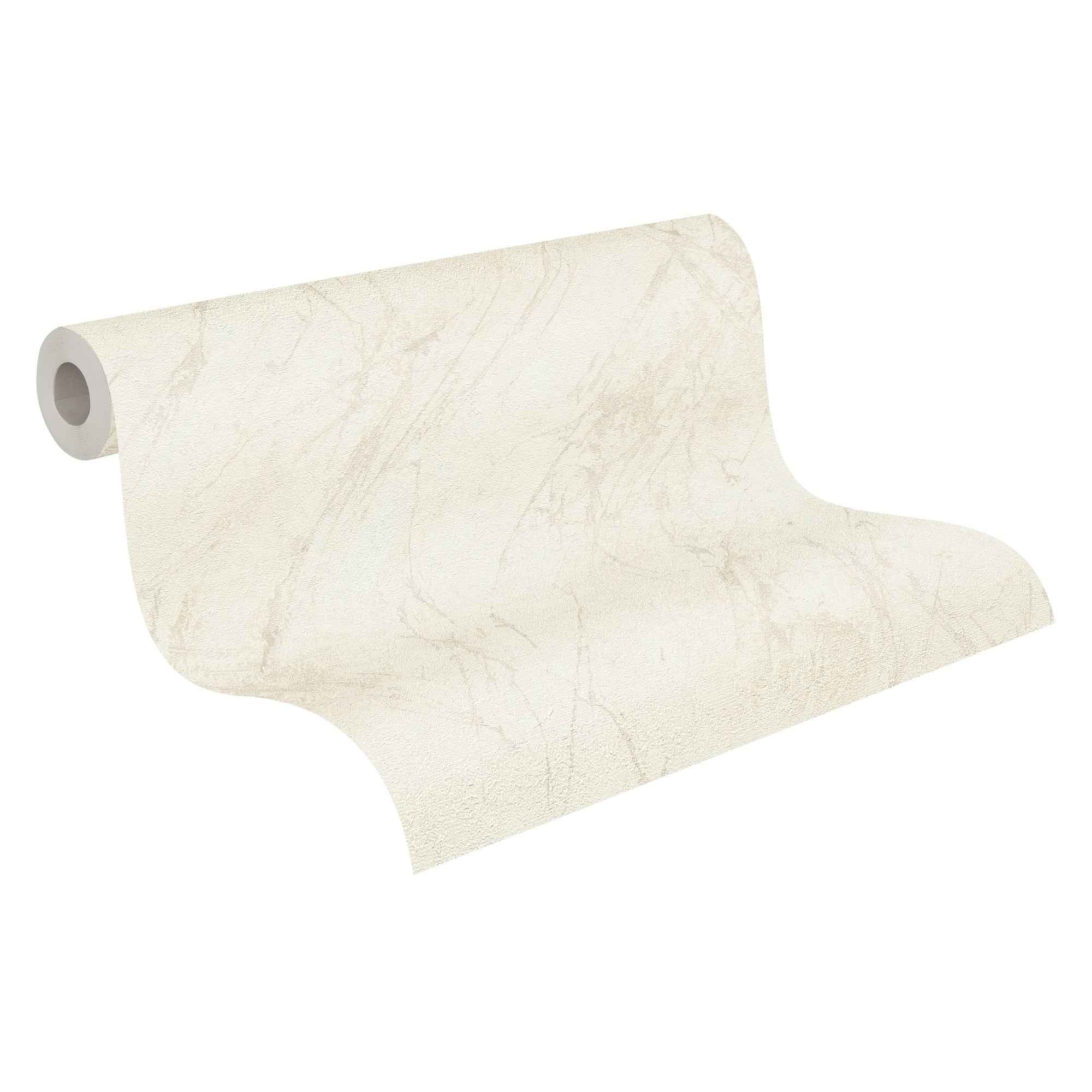 Hochwertige Vliestapete Creme Marmor