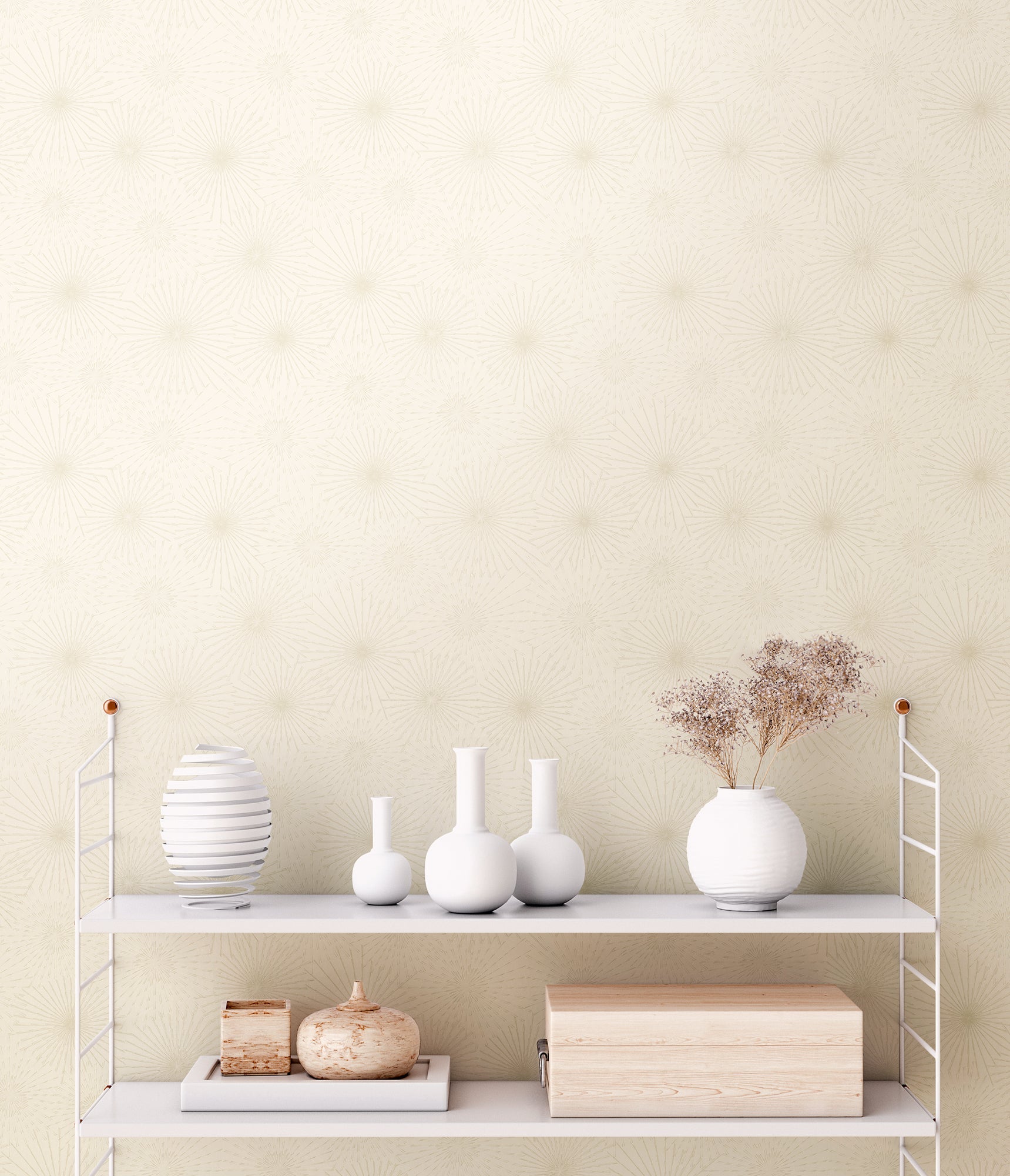 Hochwertige Vliestapete Creme Modern