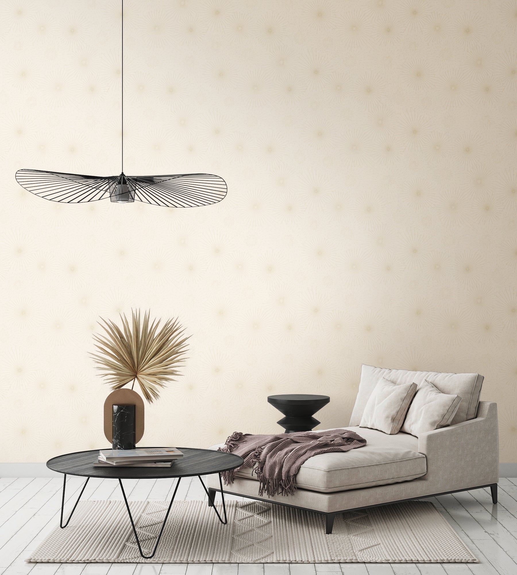Hochwertige Vliestapete Creme Modern