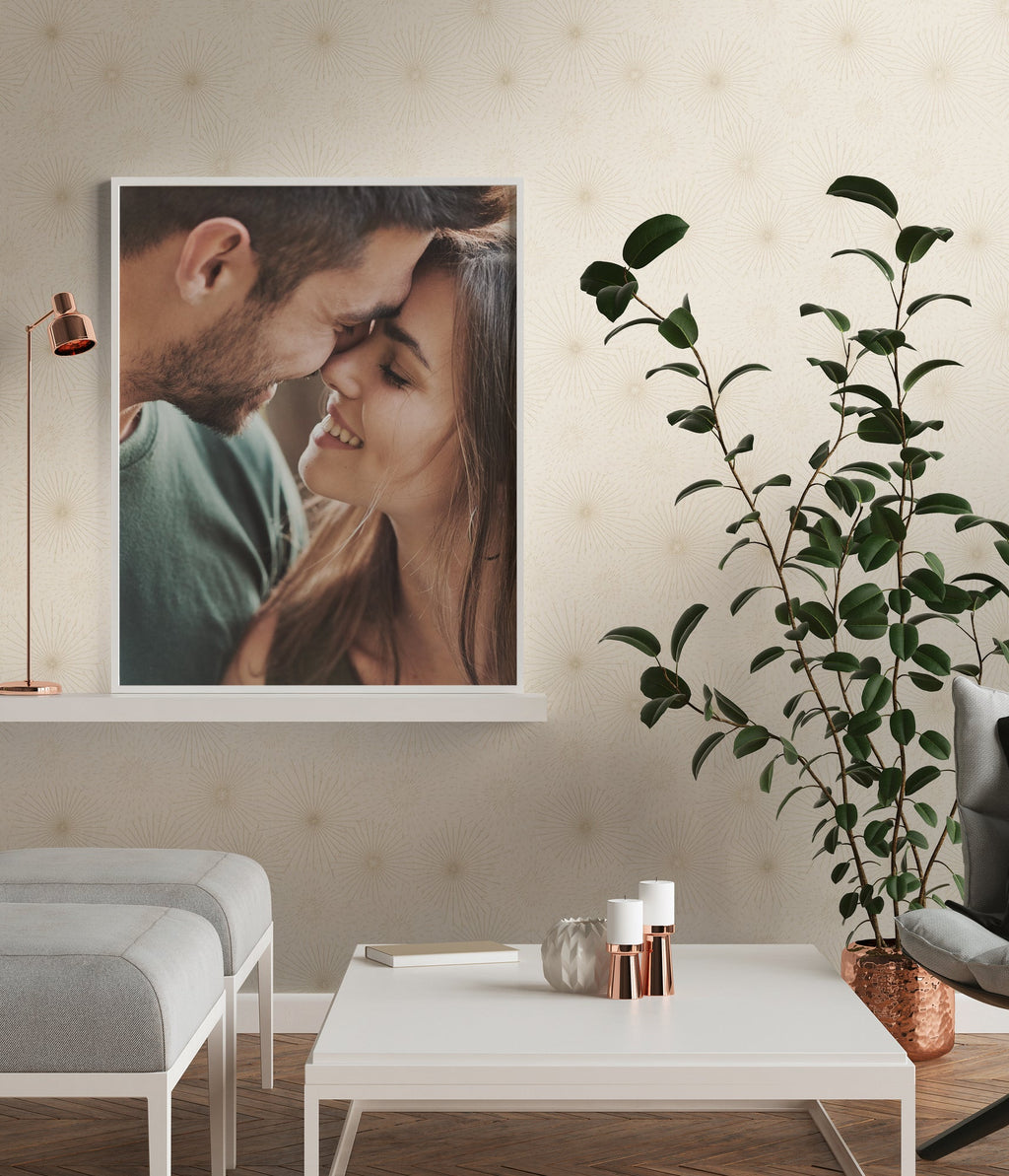 Hochwertige Vliestapete Creme Modern