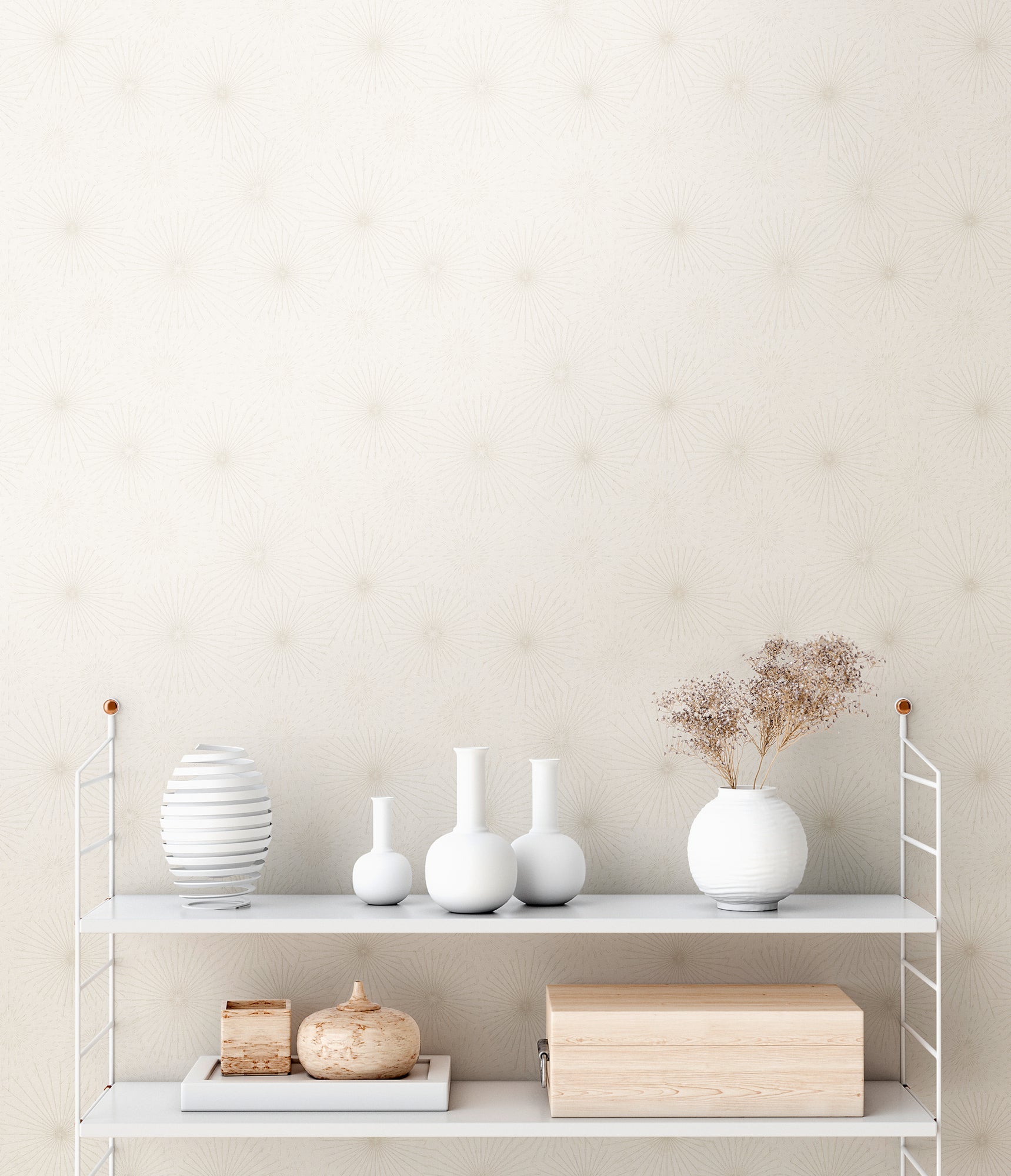 Hochwertige Vliestapete Creme Modern