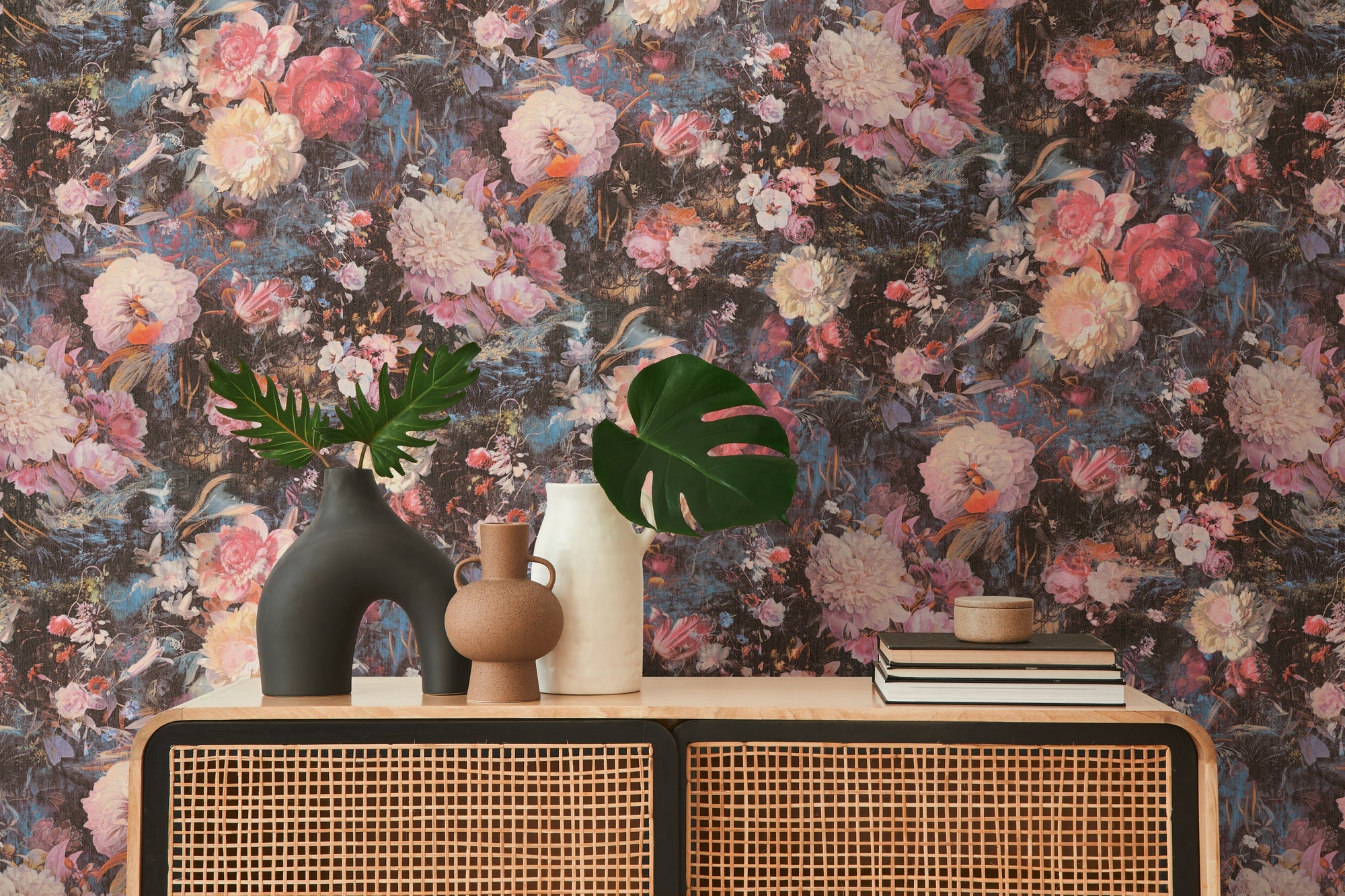 Hochwertige Vliestapete Bunt Floral