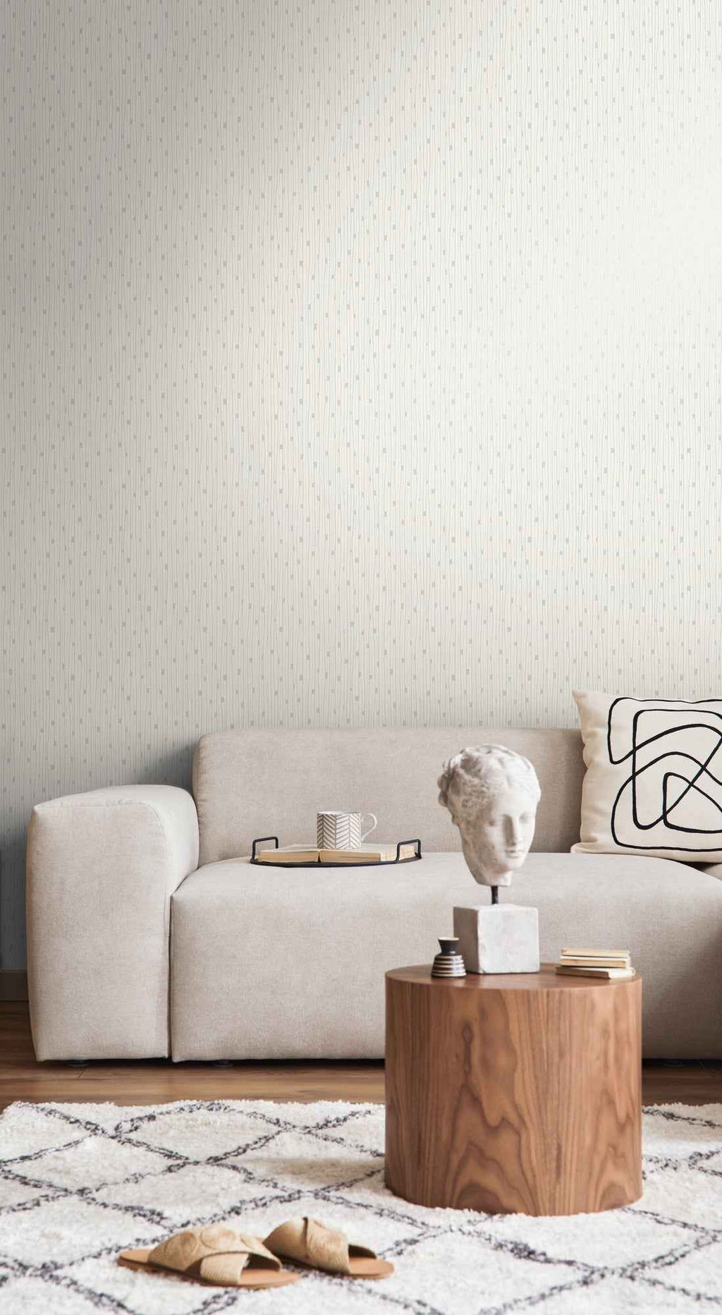 Hochwertige Vliestapete Creme Modern
