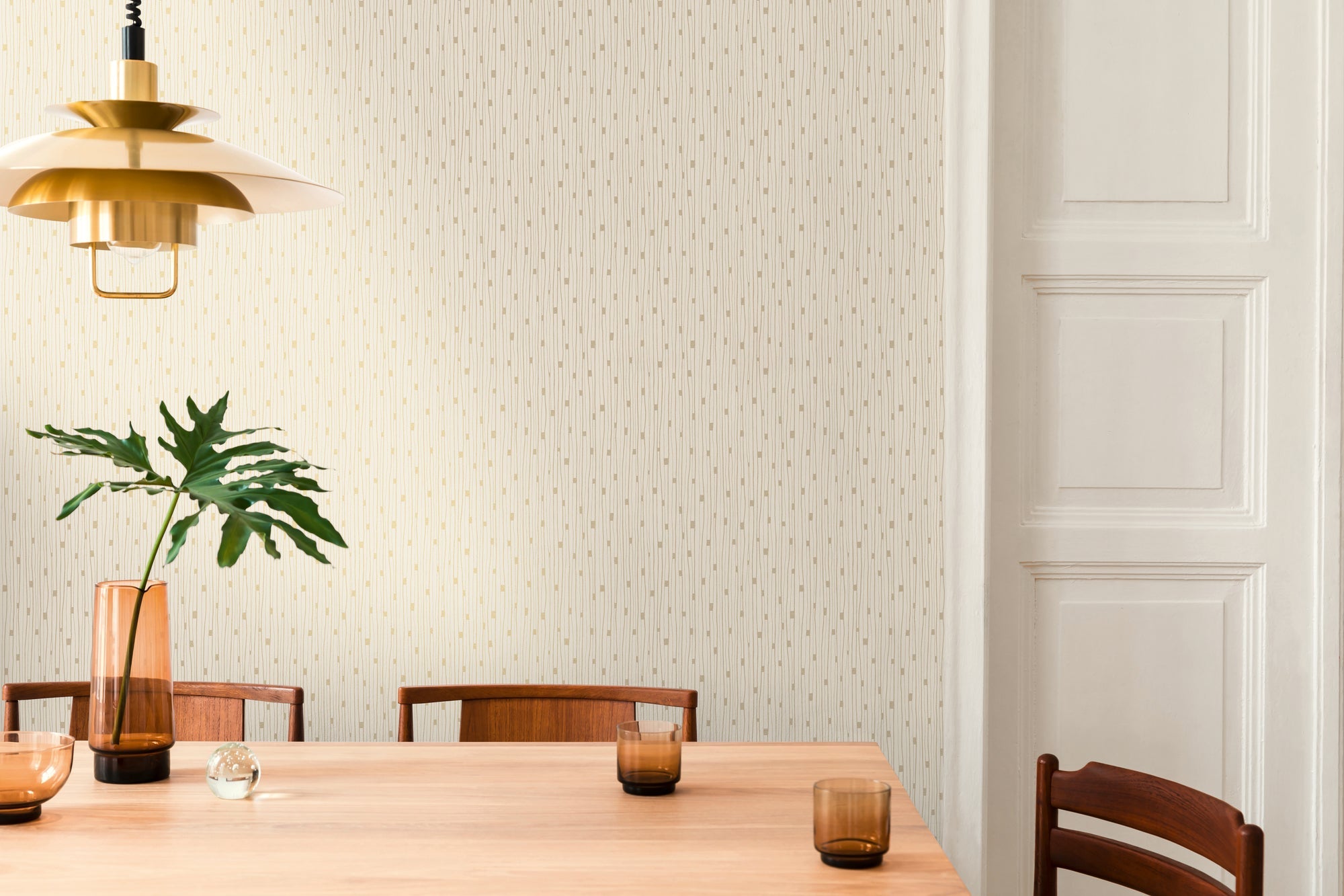Hochwertige Vliestapete Creme Modern