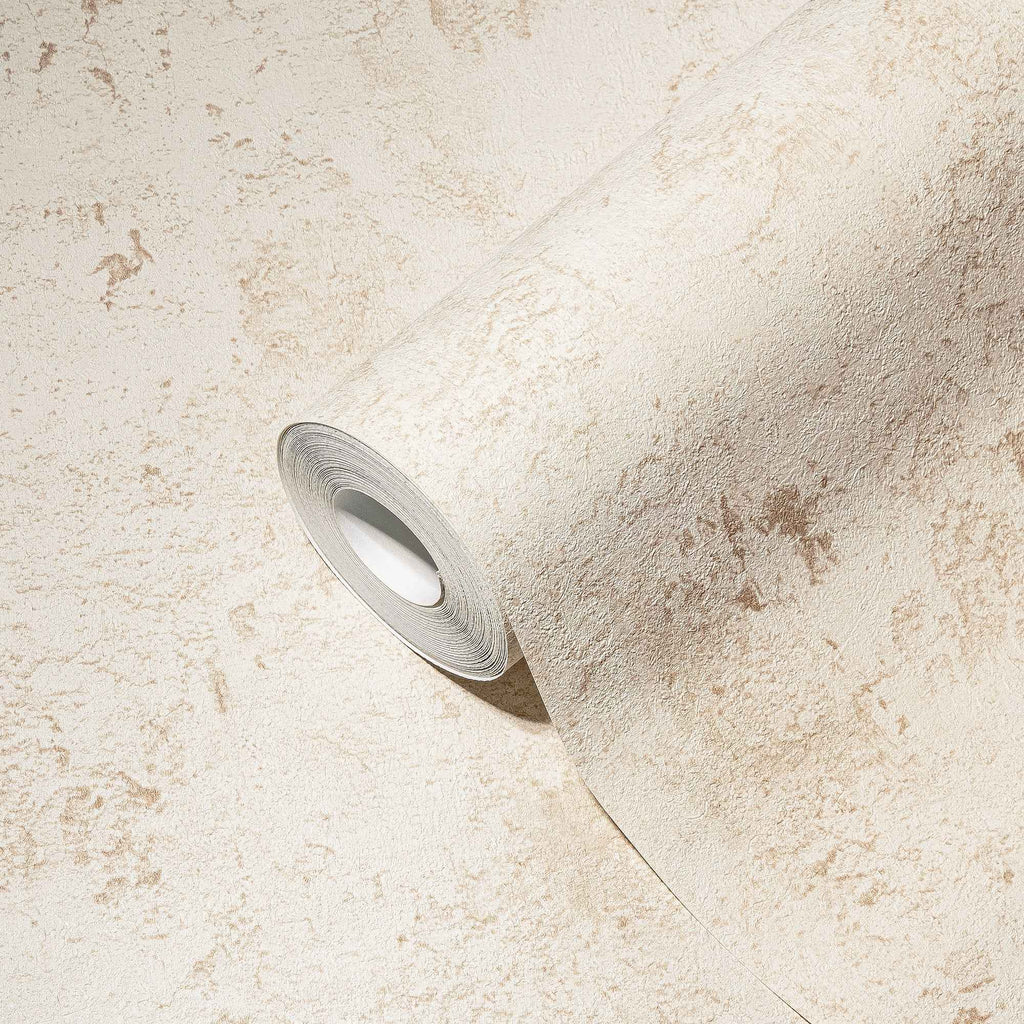 Hochwertige Vliestapete Creme Steinoptik
