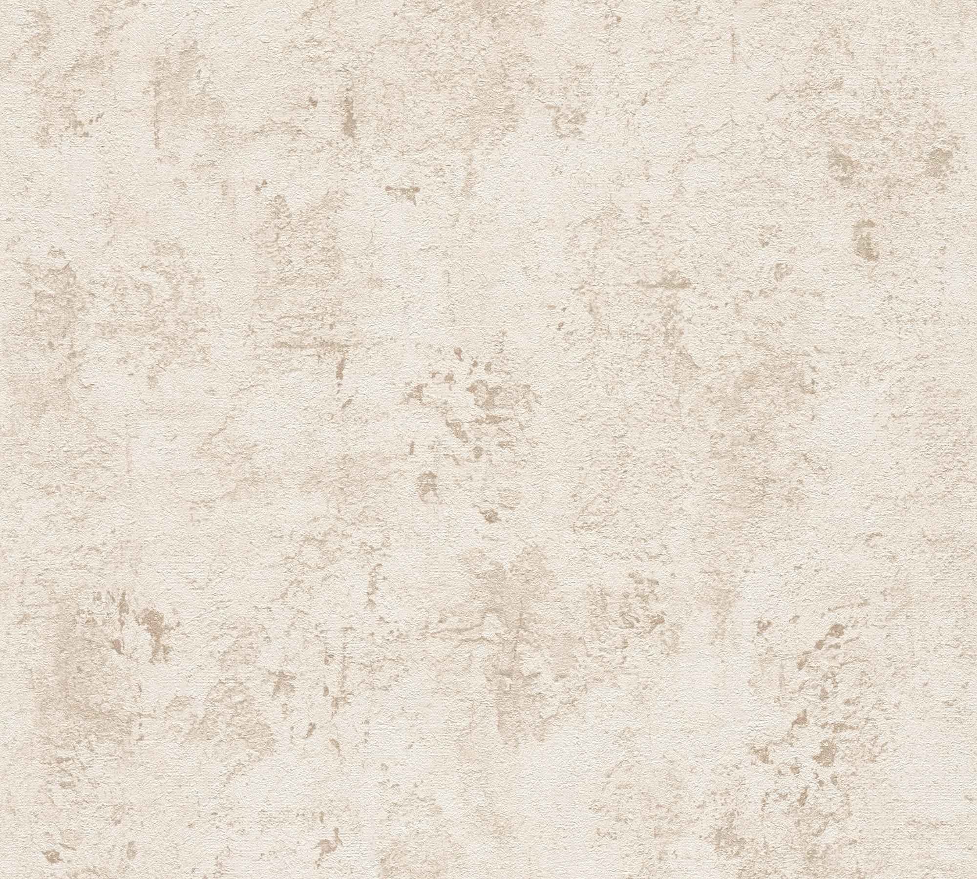 Hochwertige Vliestapete Creme Steinoptik