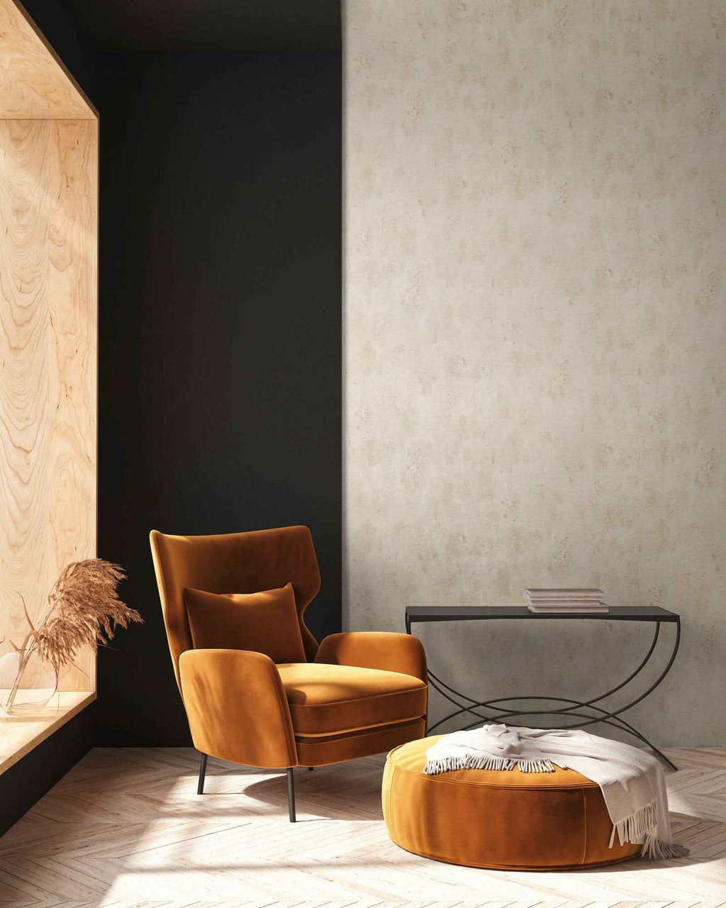 Hochwertige Vliestapete Beige Steinoptik