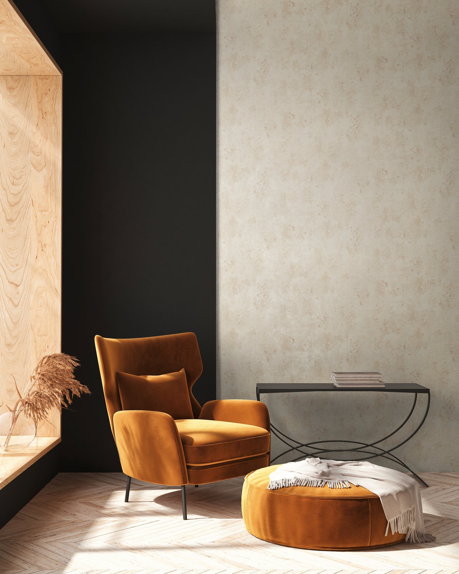 Hochwertige Vliestapete Beige Steinoptik