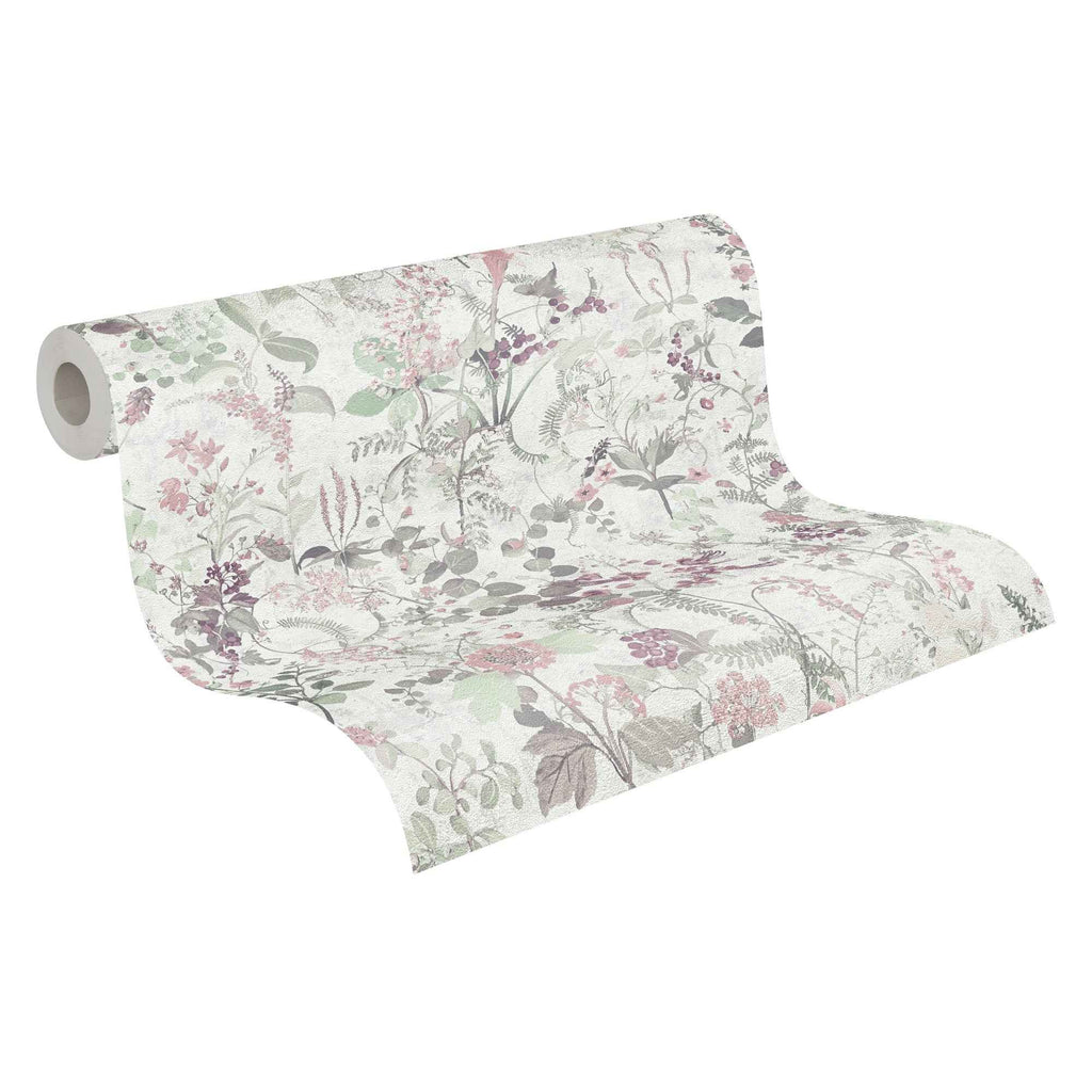 Hochwertige Vliestapete Weis Floral