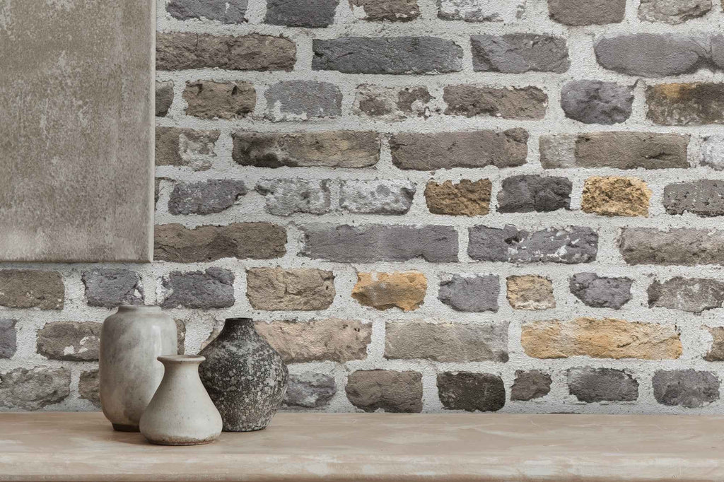 Hochwertige Vliestapete Grau Steinoptik