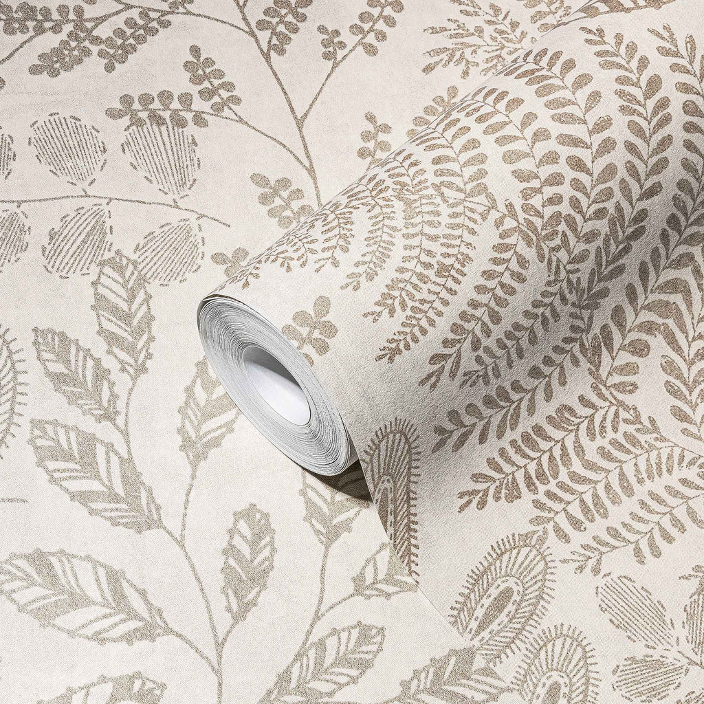 Hochwertige Vliestapete Creme Floral