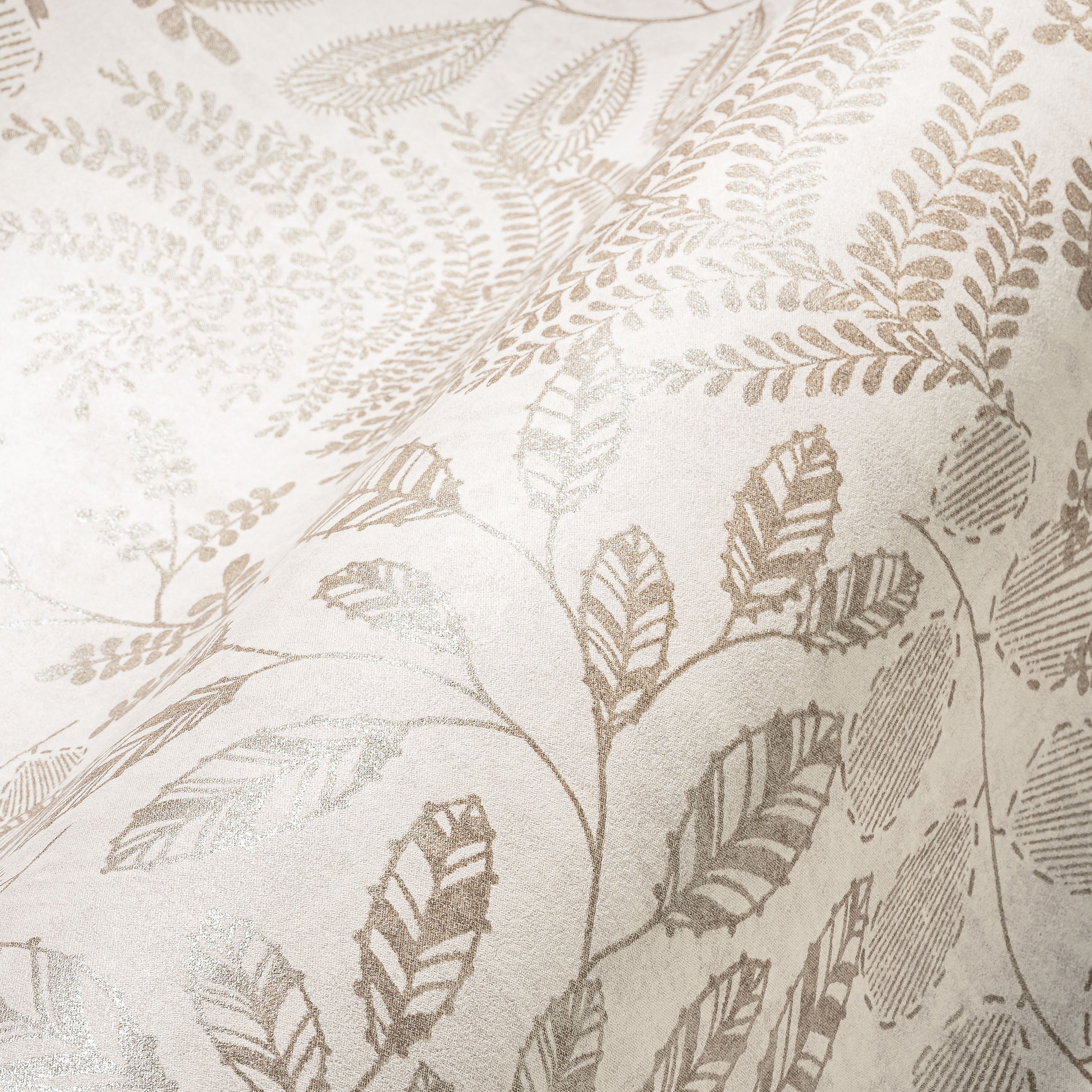 Hochwertige Vliestapete Creme Floral