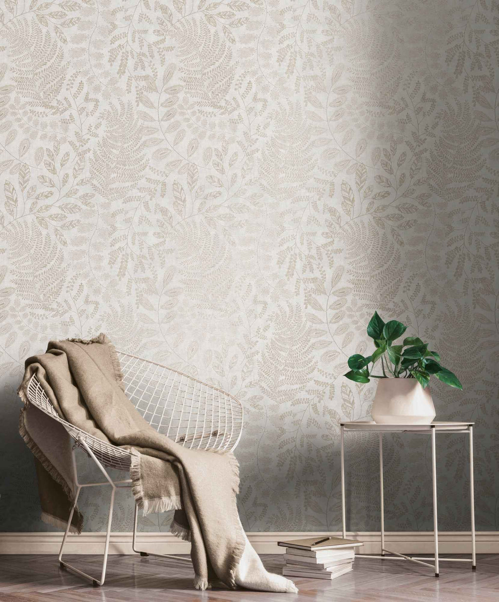Hochwertige Vliestapete Creme Floral