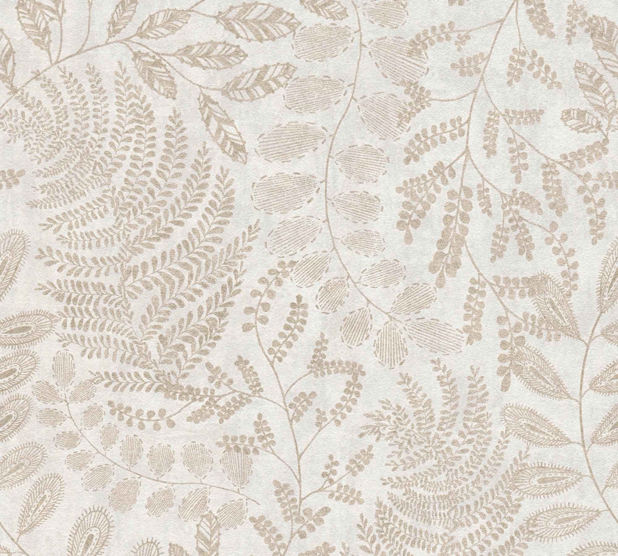 Hochwertige Vliestapete Creme Floral