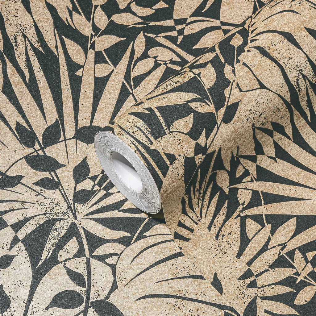 Hochwertige Vliestapete Gold Floral