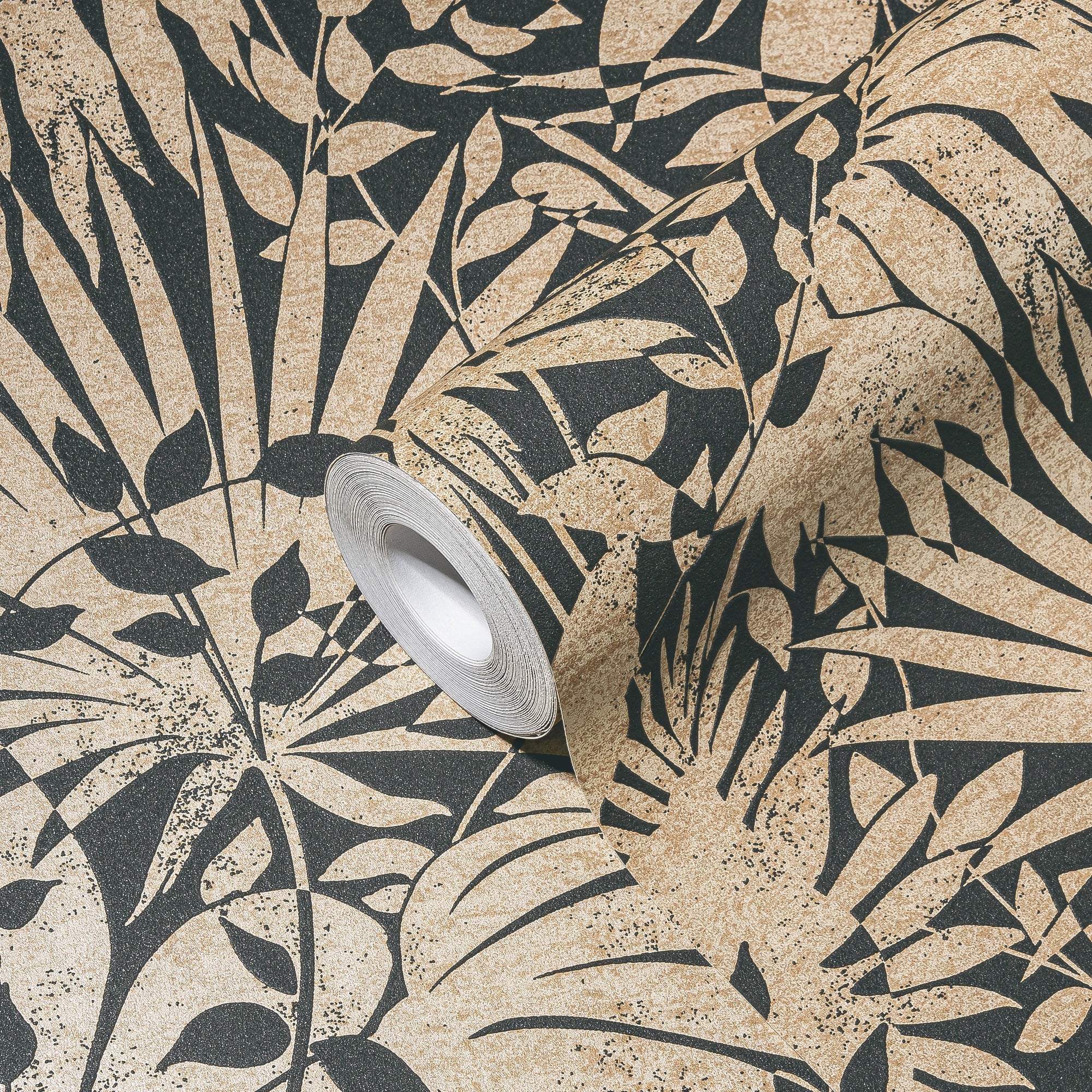Hochwertige Vliestapete Gold Floral