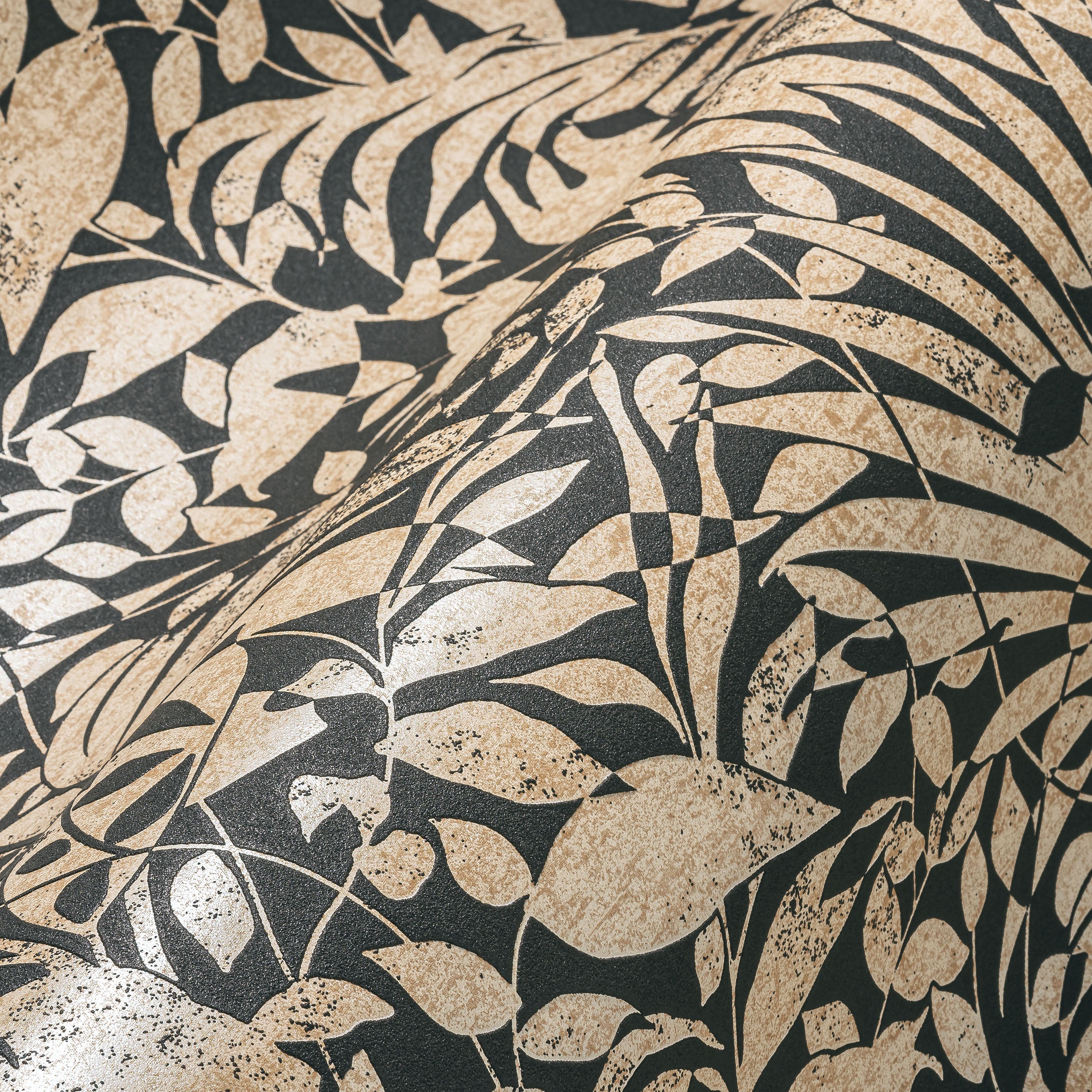 Hochwertige Vliestapete Gold Floral